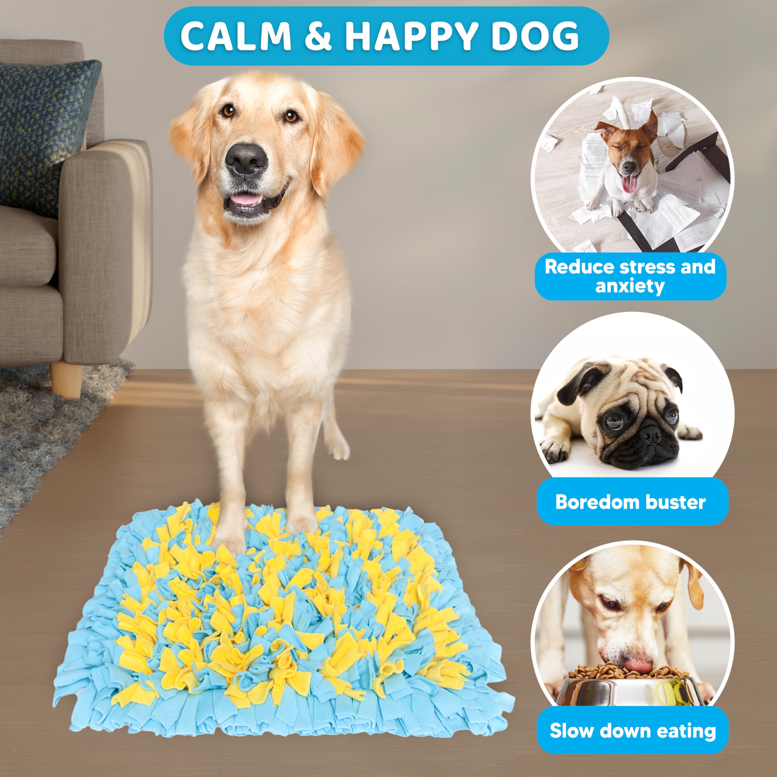 Premium Large Snuffle Mat for Dogs - Slow Feeder & Enrichment Toy for Puppies, Small, Medium & Large Breeds (24