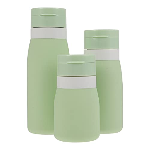Healifty 3-Pack Travel Bottles - Refillable Silicone Squeeze Bottles for Lotion, Soap, Cream & Essential Oils | Portable Toiletry Containers, Hand Soap Dispenser, Makeup Storage | Perfect for Travel, Gym, Camping & Home Use
