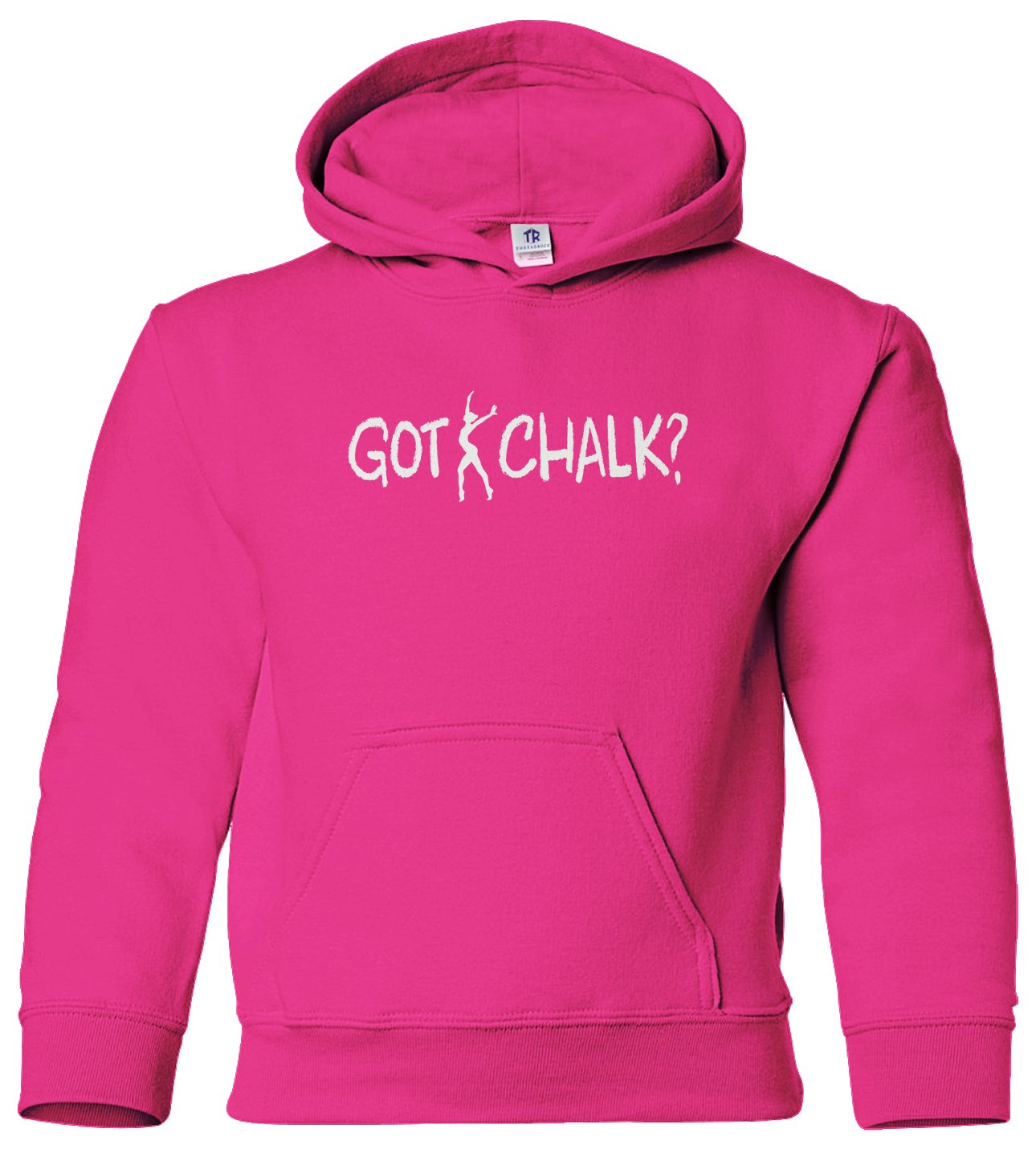 Threadrock Big Girls' Got Chalk Gymnastics Hoodie - Youth Pullover Sweatshirt for Gymnasts - Perfect for Practice, Competitions & Team Spirit