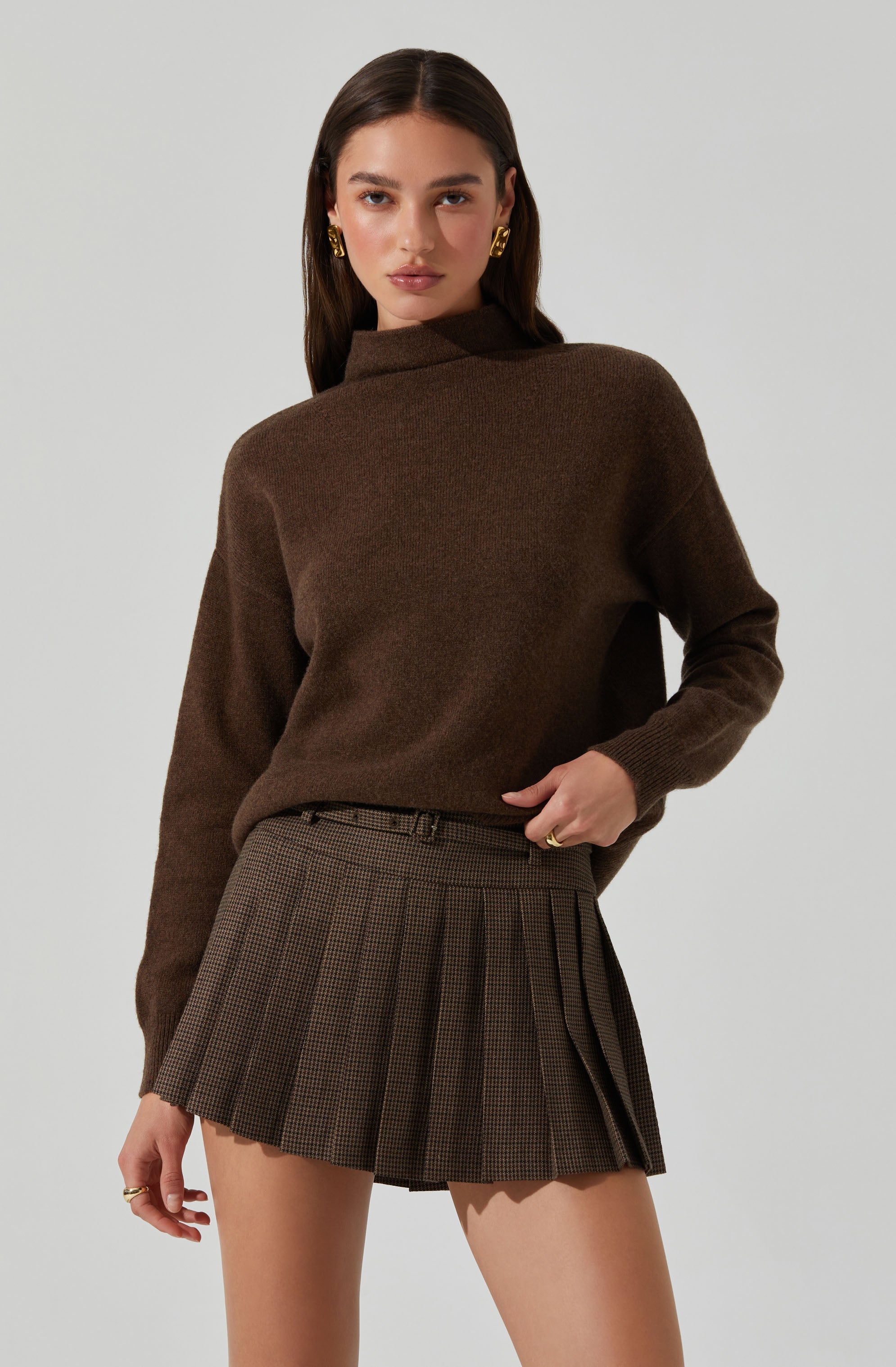 Adley Mock Neck Wool Sweater for Women - Soft Winter Knit Pullover - Perfect for Office, Date Night & Casual Outfits