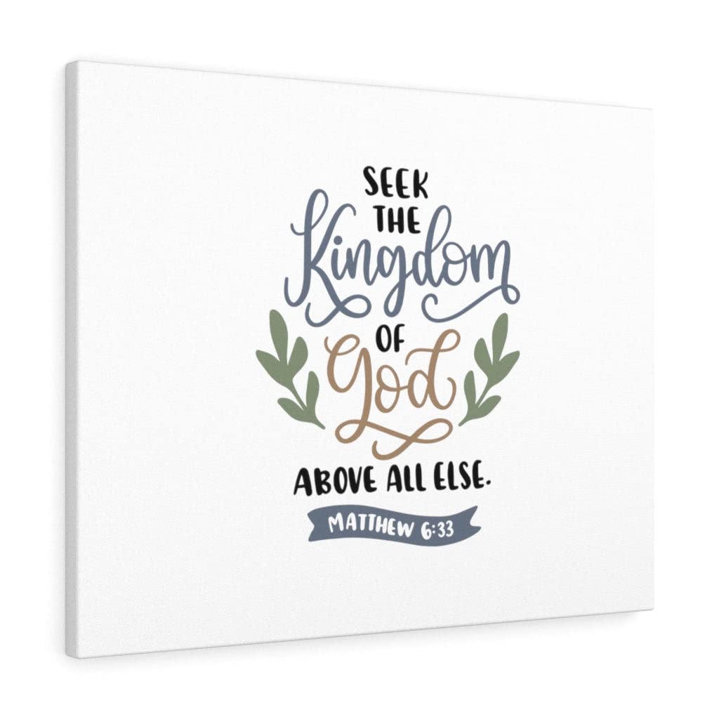 Christian Wall Art with Bible Verse Print - Matthew 6:33 Scripture Decor for Home & Church | Ready to Hang Inspirational Gifts for Faithful Living & Spiritual Encouragement