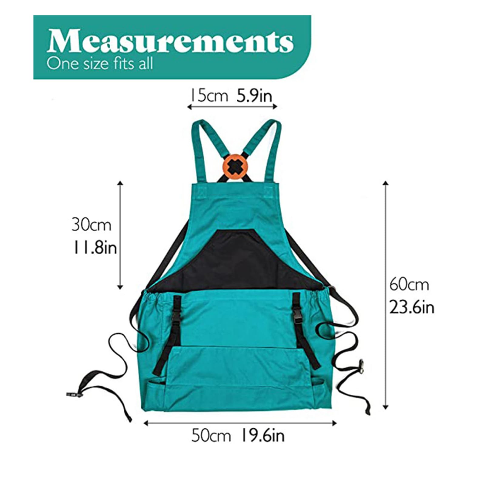 Heavy Duty Gardening Apron with Pockets for Women & Men - Washable Harvest Apron with Multiple Tool Pockets - Perfect for Gardening, Farming, Harvesting & Outdoor Activities - Blue