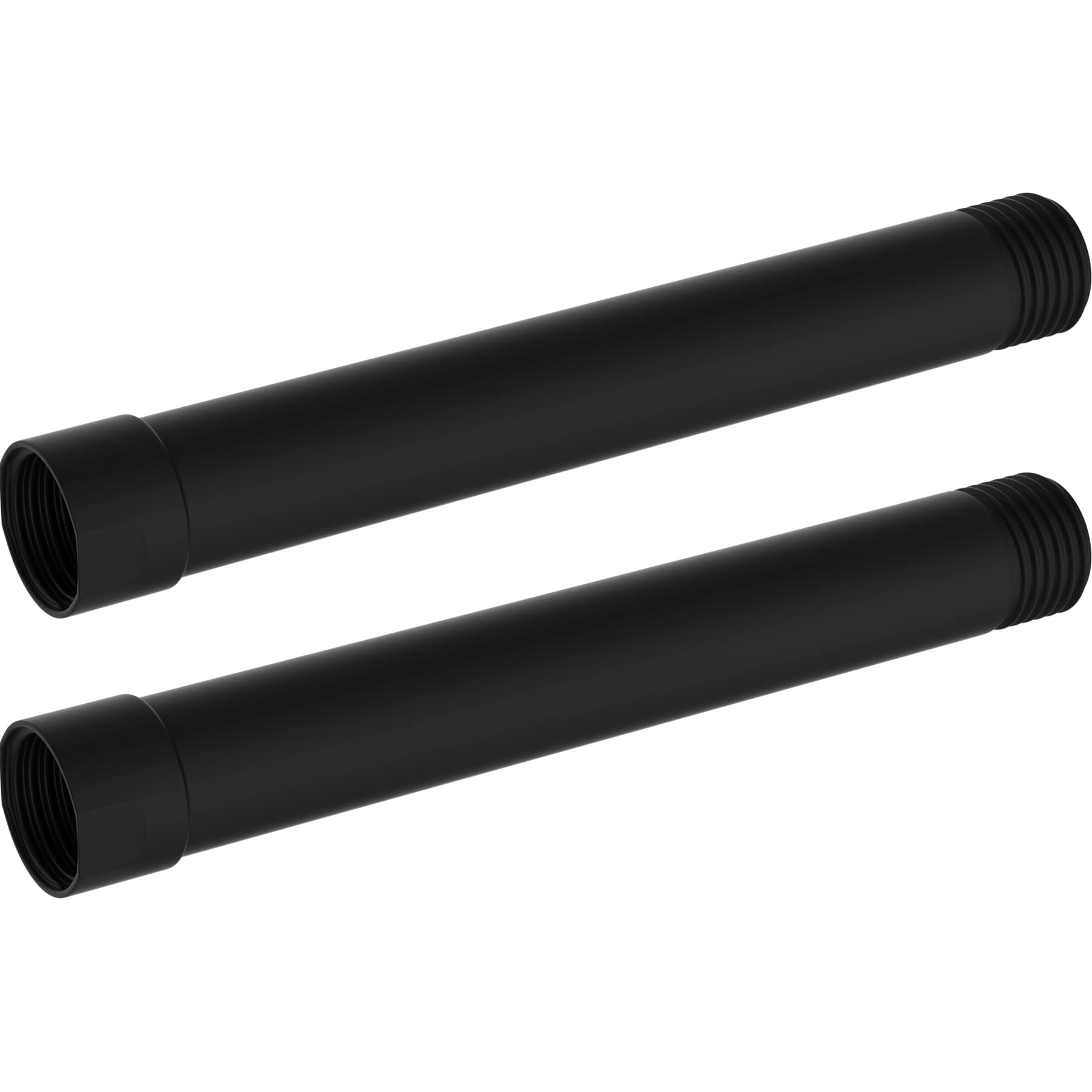 Hibbent 6-Inch All Metal Shower Head Extension Arm - Solid Brass Shower Arm Extender with Matte Black Finish - Adjustable Water Outlet for Lowering Existing Shower Heads - Perfect for Bathroom Renovations & Accessibility Needs
