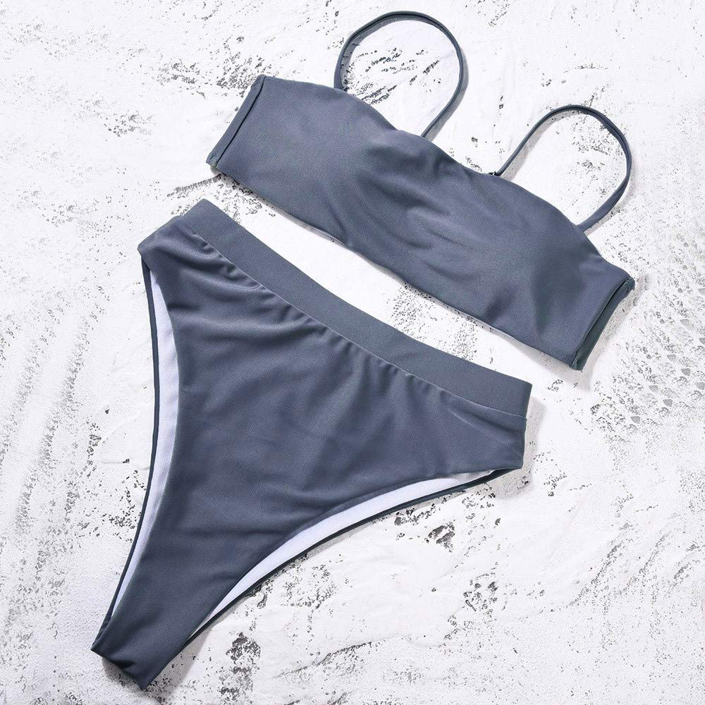 FMCHICO Women's High Waisted Bikini Set - Sexy Two Piece Swimwear with Cropped Top for Beach, Pool & Summer Vacation | Plus Size Swimsuits for Women