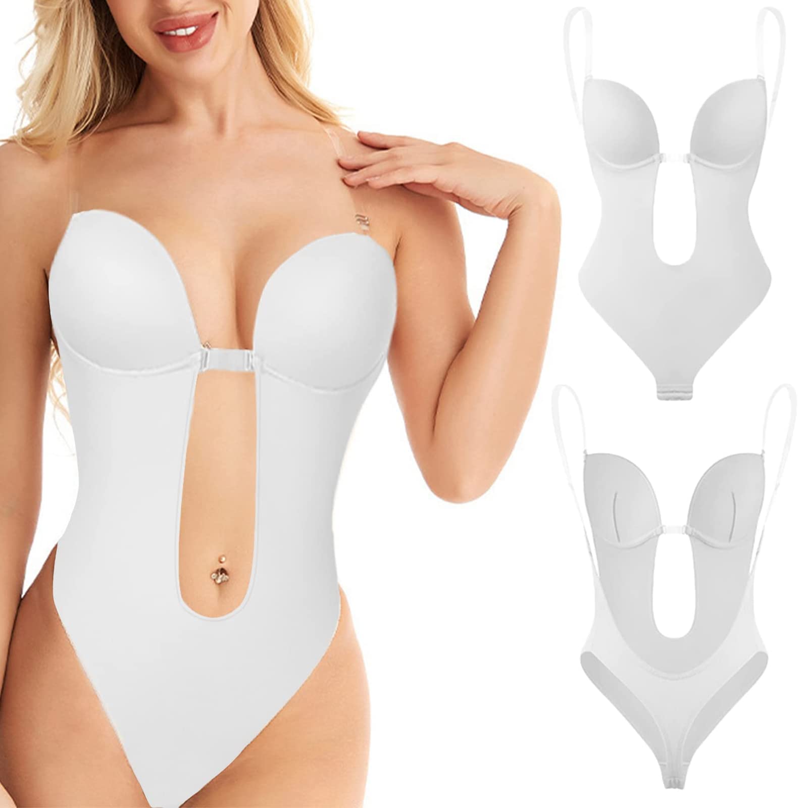 Invisible Shapers - Deep V Backless Body Shaper for Women, Tummy Control Shapewear Bra & Sexy Bodysuit | Perfect for Party Nights, Evening Events & Special Occasions