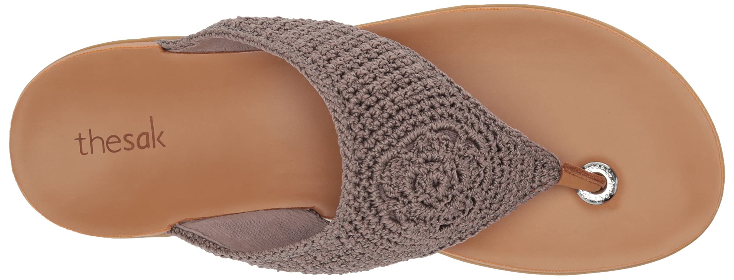 The Sak Shana Crochet Slip-On Thong Sandals for Women - Comfortable Boho Beach Sandals for Summer, Vacation & Casual Outings