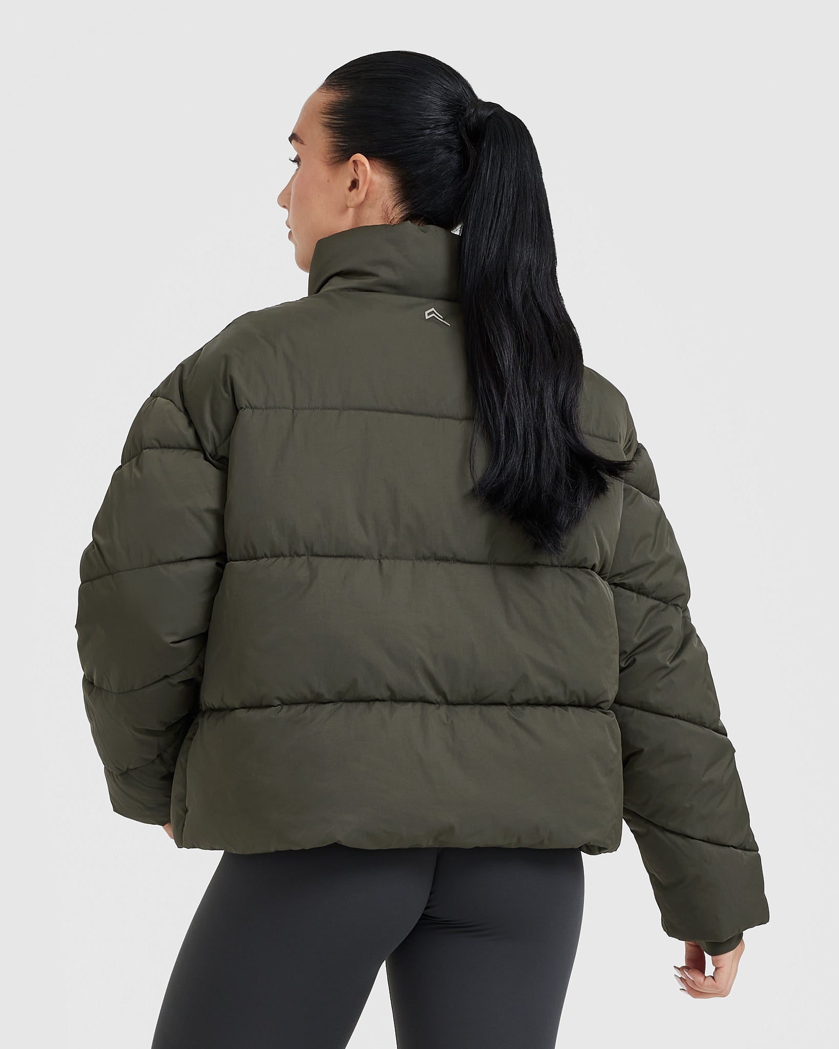 Men's Warm Khaki Puffer Jacket - Lightweight Winter Coat for Outdoor Activities & Casual Wear