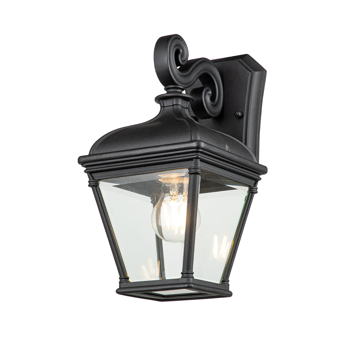 Bayview Small/Medium/Large Wall Lantern - Black Finish Outdoor Lighting for Porch, Patio & Garden Decor