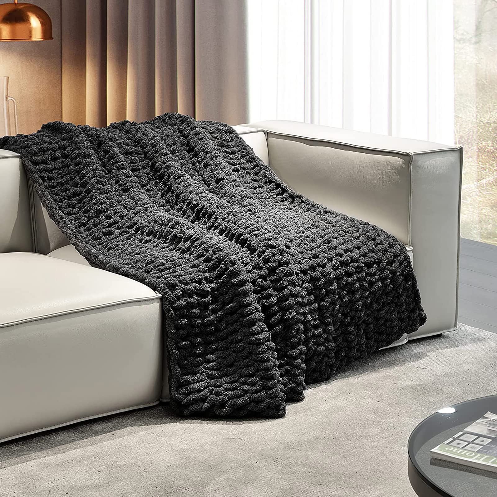 Super Soft Chunky Knit Blanket - Extra Large Cozy Chenille Throw for Bed & Sofa - Warm Winter Blanket for Home Decor, Living Room, Bedroom & Gifts