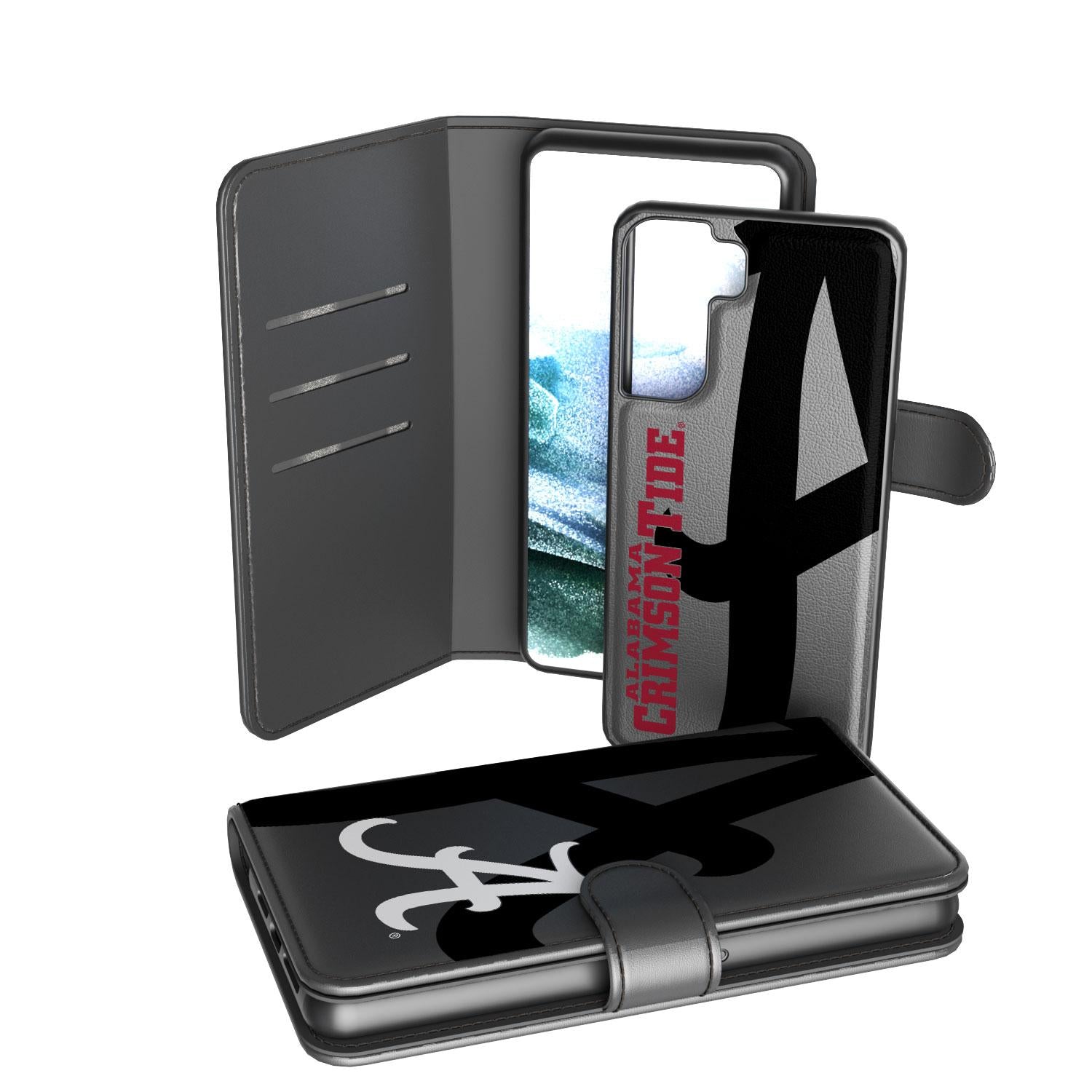 Alabama Crimson Tide Tilt Wallet Case for iPhone 15 Pro Max - Slim RFID Blocking Credit Card Holder with Kickstand | Perfect for Game Day, Travel & Everyday Use