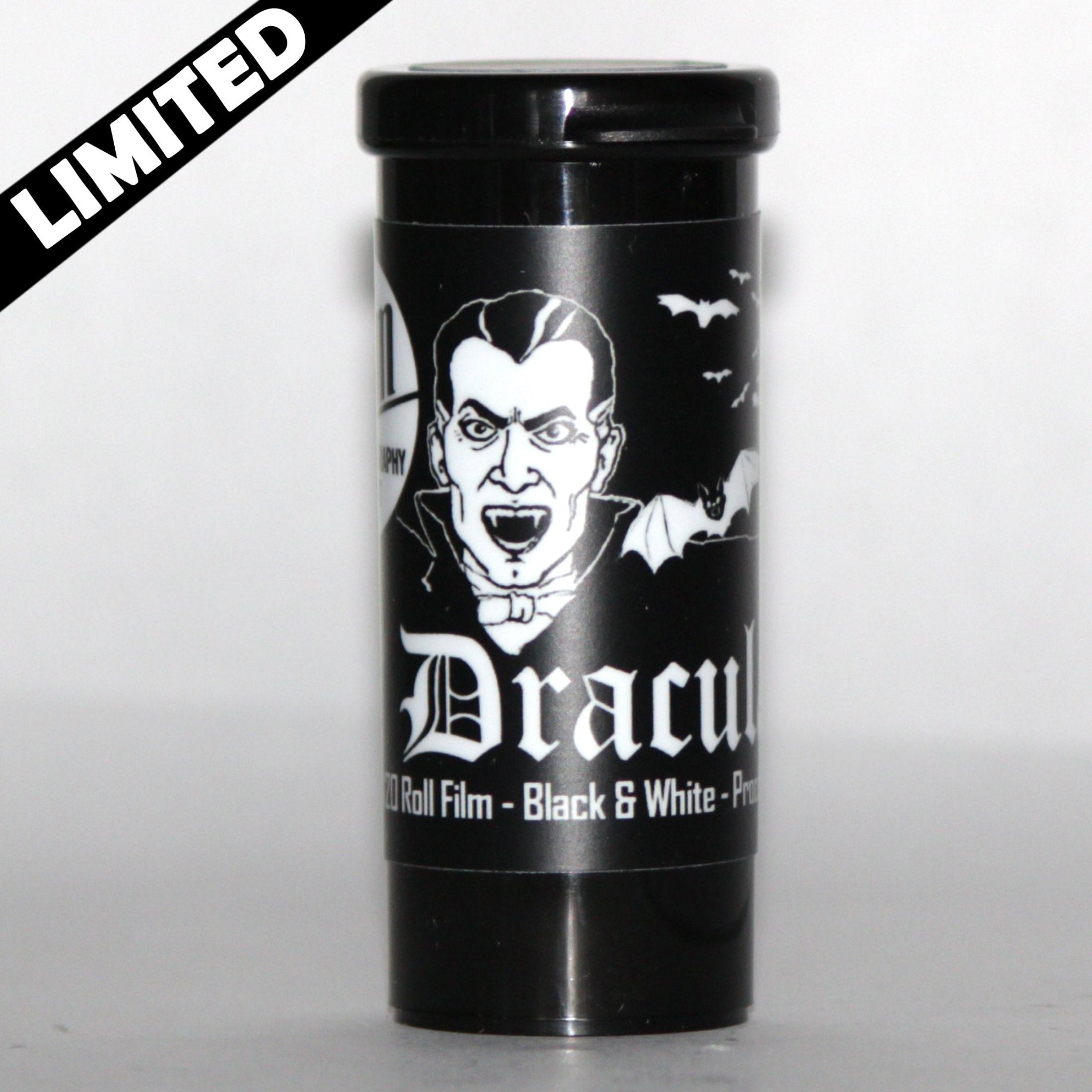 120 BW Film Dracula 64 (1 Roll) - High Contrast Black & White Photography Film for Vintage & Horror Style Shots - Perfect for Low Light & Artistic Photography