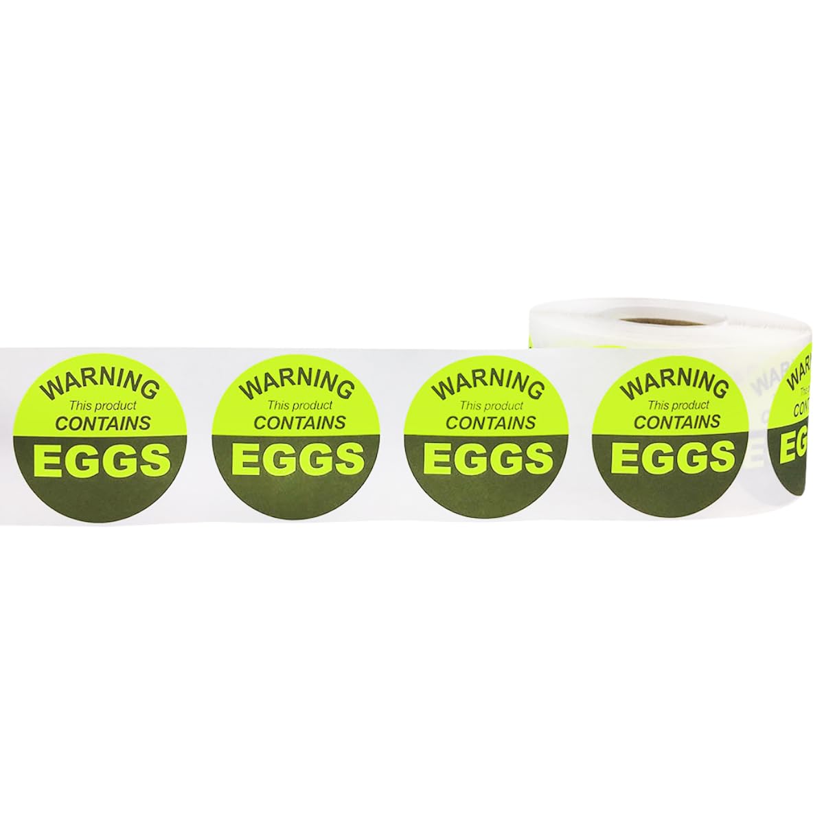 1.5 Inch Egg Warning Stickers - 500 Pack for Food Safety Labels