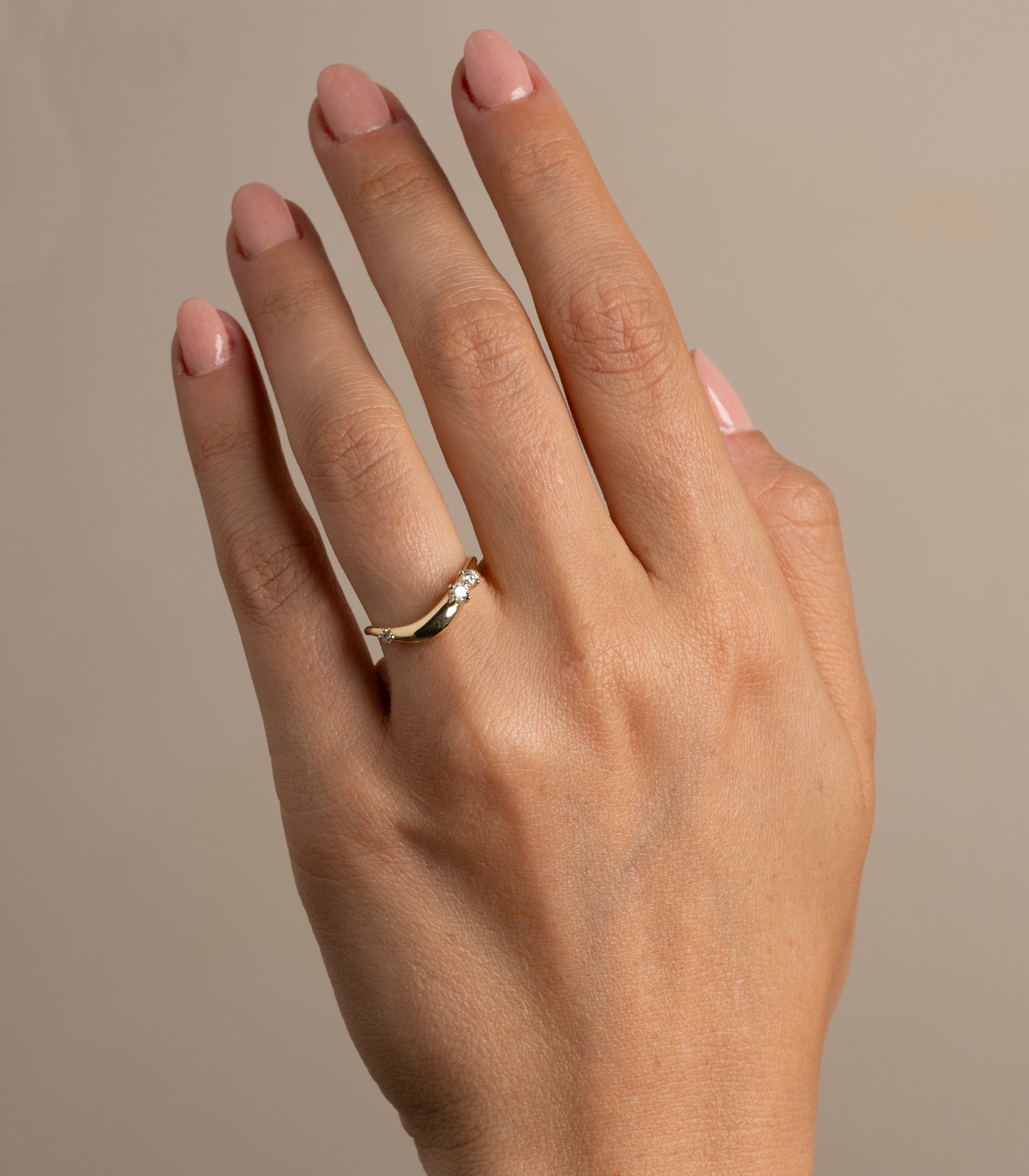 Small Melt Everyday Gold Band With Scattered Diamonds - Dainty Stackable Ring for Women, 14K Solid Gold Thin Wedding Band, Delicate Diamond Accent Ring for Everyday Wear | Perfect for Stacking, Anniversary Gifts & Bridal Jewelry