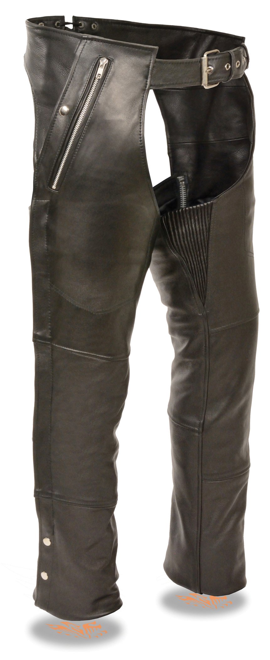 Milwaukee Leather Men's Four Pocket Thermal Lined Leather Chap - Black, 5X - Motorcycle Riding Gear for Winter & Cold Weather Protection