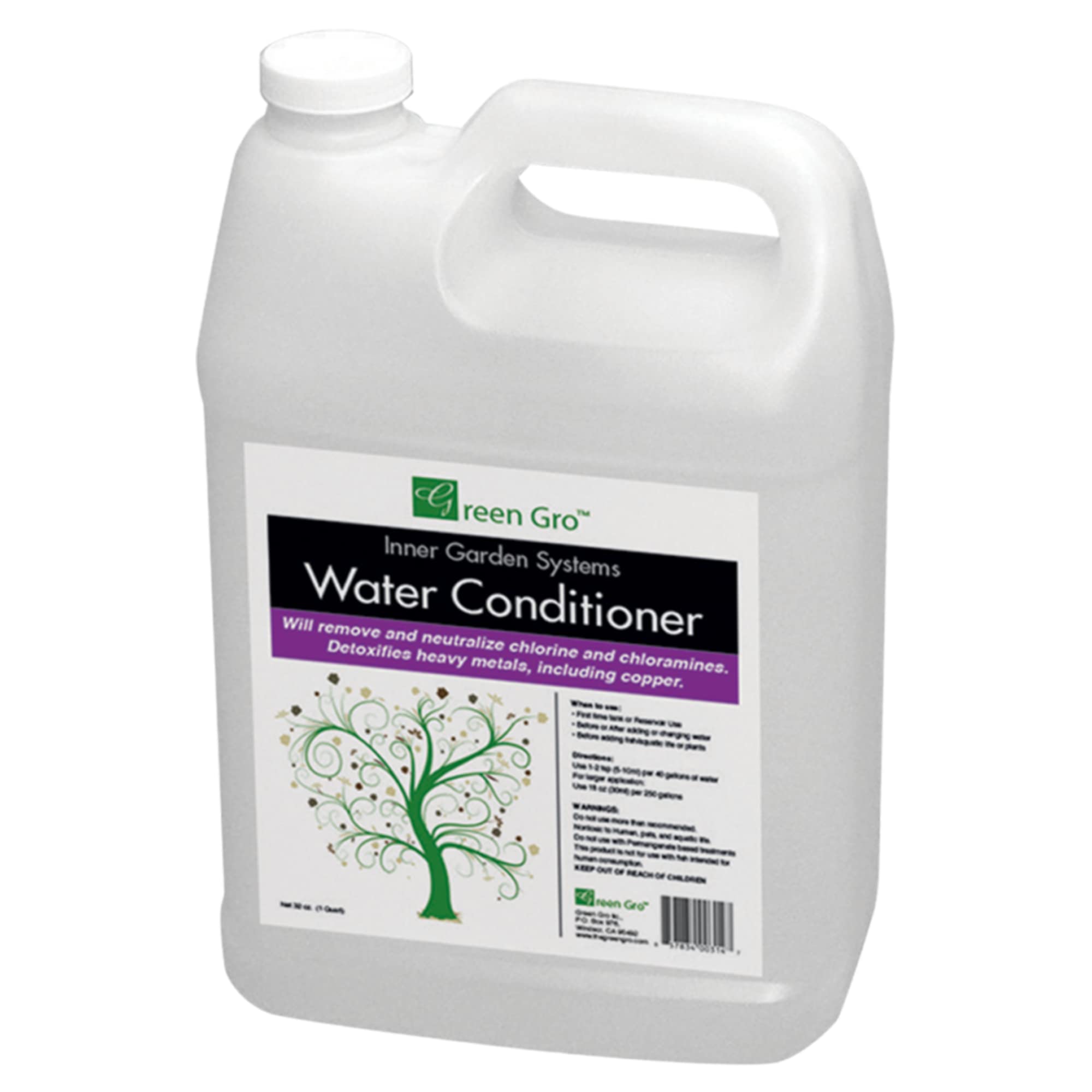 GreenGro Water Conditioner for Freshwater Aquariums - Removes Chlorine & Heavy Metals, Adds Essential Electrolytes for Healthy Fish (32 oz) - Perfect for Tropical Fish Tanks, Betta Bowls & Aquatic Pets