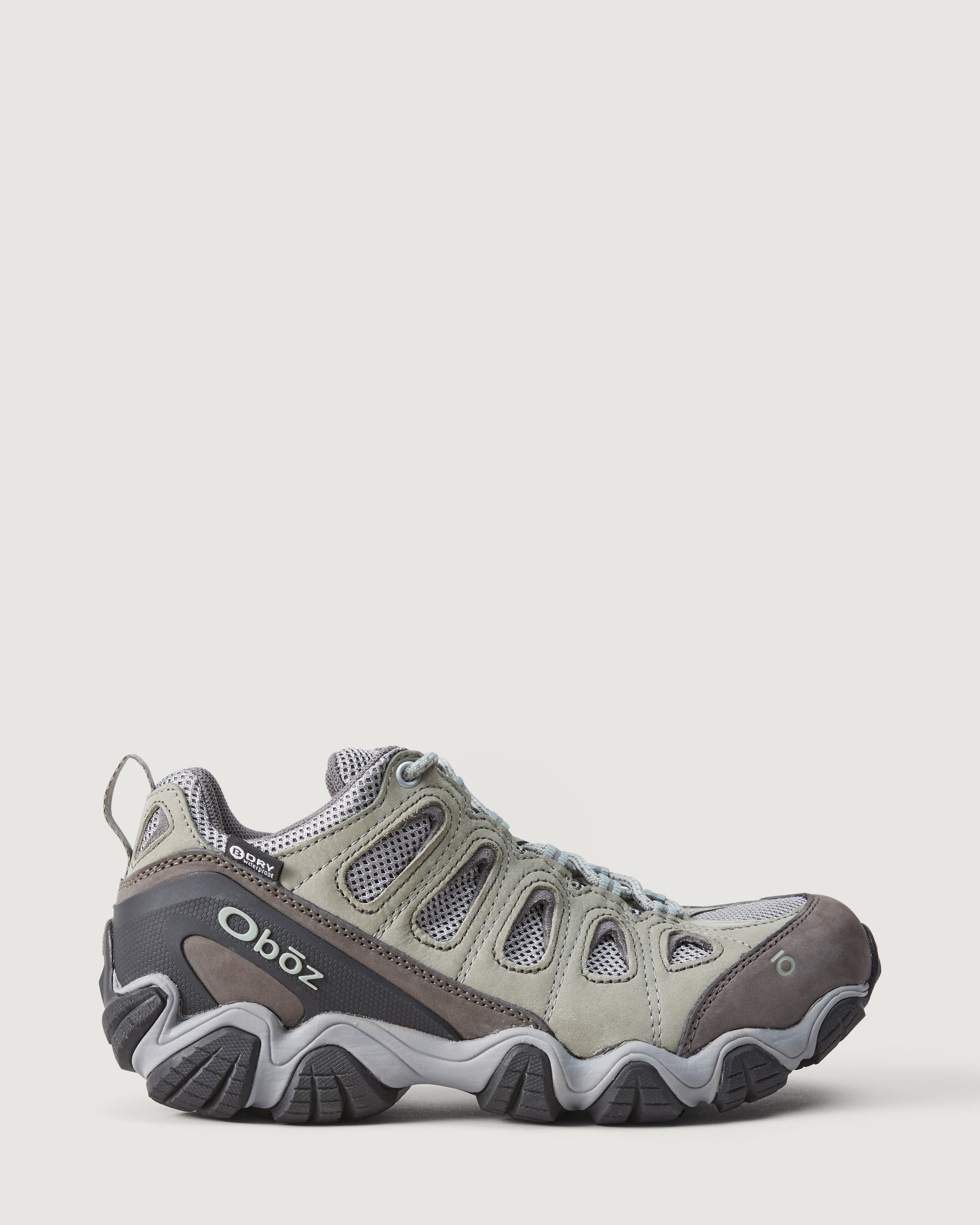 Women's Oboz Sawtooth II Low Waterproof Hiking Shoes - Frost Gray/Sage - Lightweight Trail Running Shoes for Outdoor Adventures & Hiking