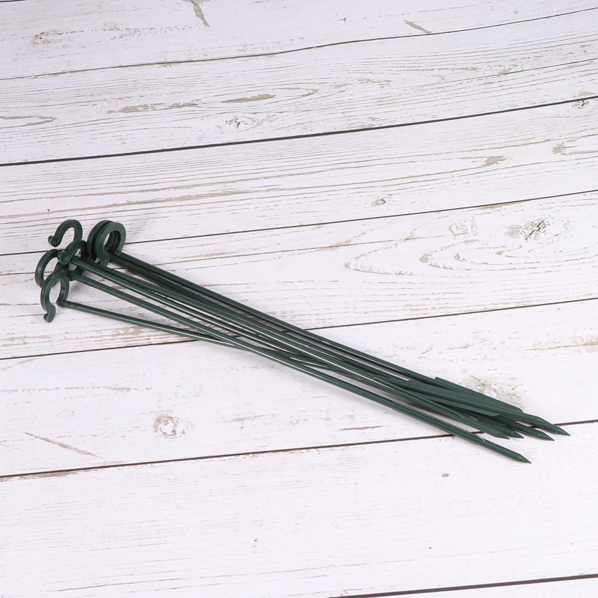 DOITOOL 6Pcs Plastic Plant Support Stakes - 8cm Orchid Stakes & Potted Plant Supports for Indoor/Outdoor Gardening, Flowers, Vegetables - Durable Garden Stakes for Home & Office Plants