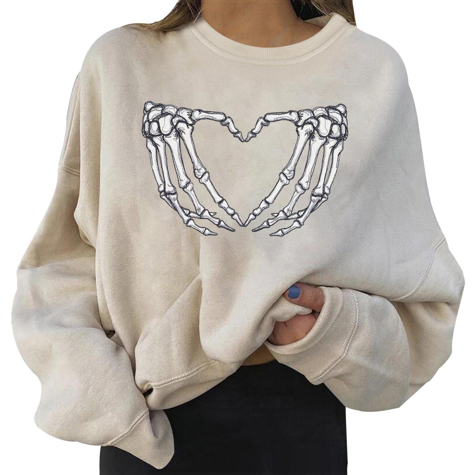 Trendy Loose Waffle Crewneck Sweatshirt for Women & Teen Girls - Daisy Graphic Long Sleeve Pullover Blouse | Perfect for Casual Wear, School, and Everyday Outfits
