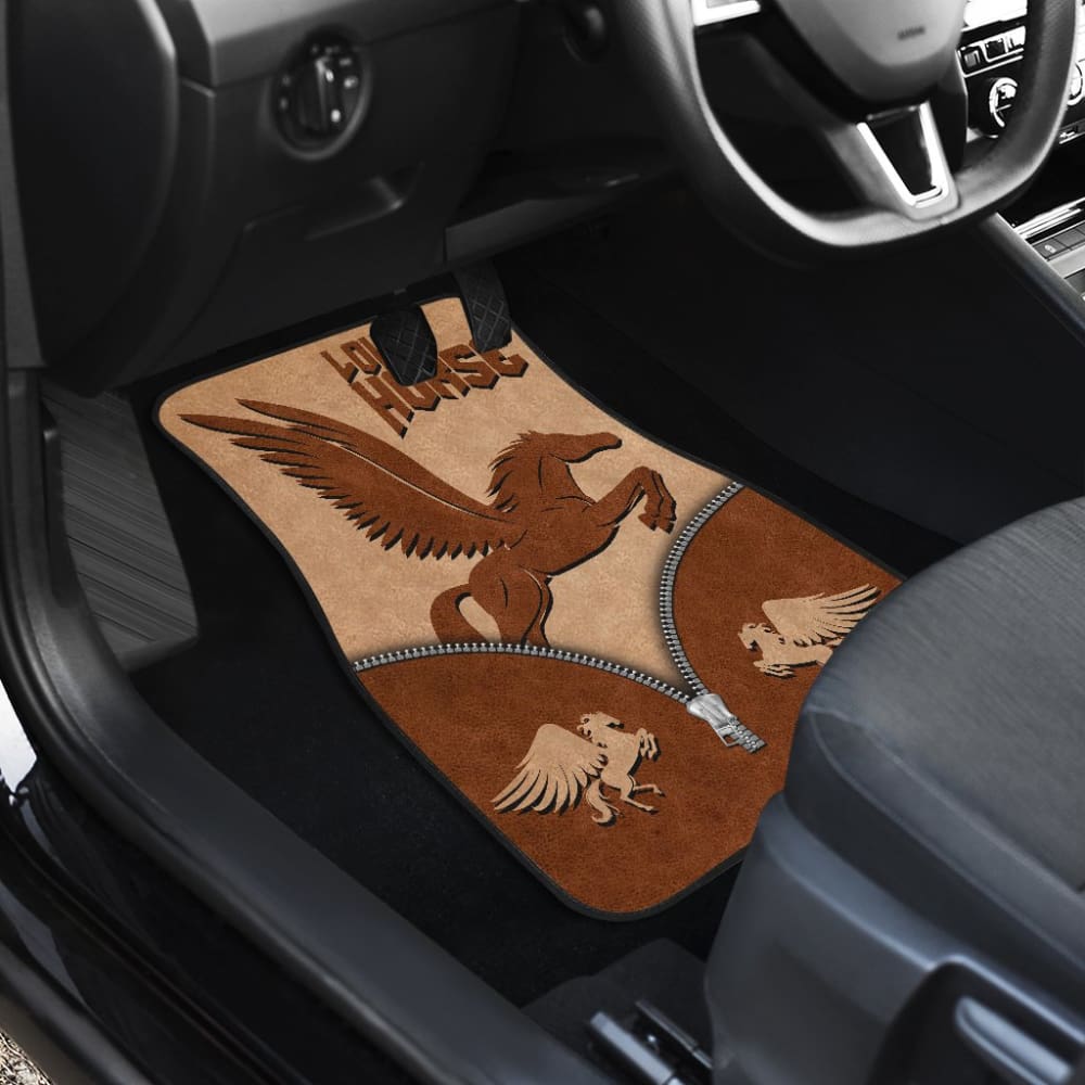 Premium Chocolate Horse Print Car Floor Mats - Non-Slip, Durable & Stylish Auto Accessories for SUV, Truck & Sedan - Perfect for Gifts, Home & Office Decor