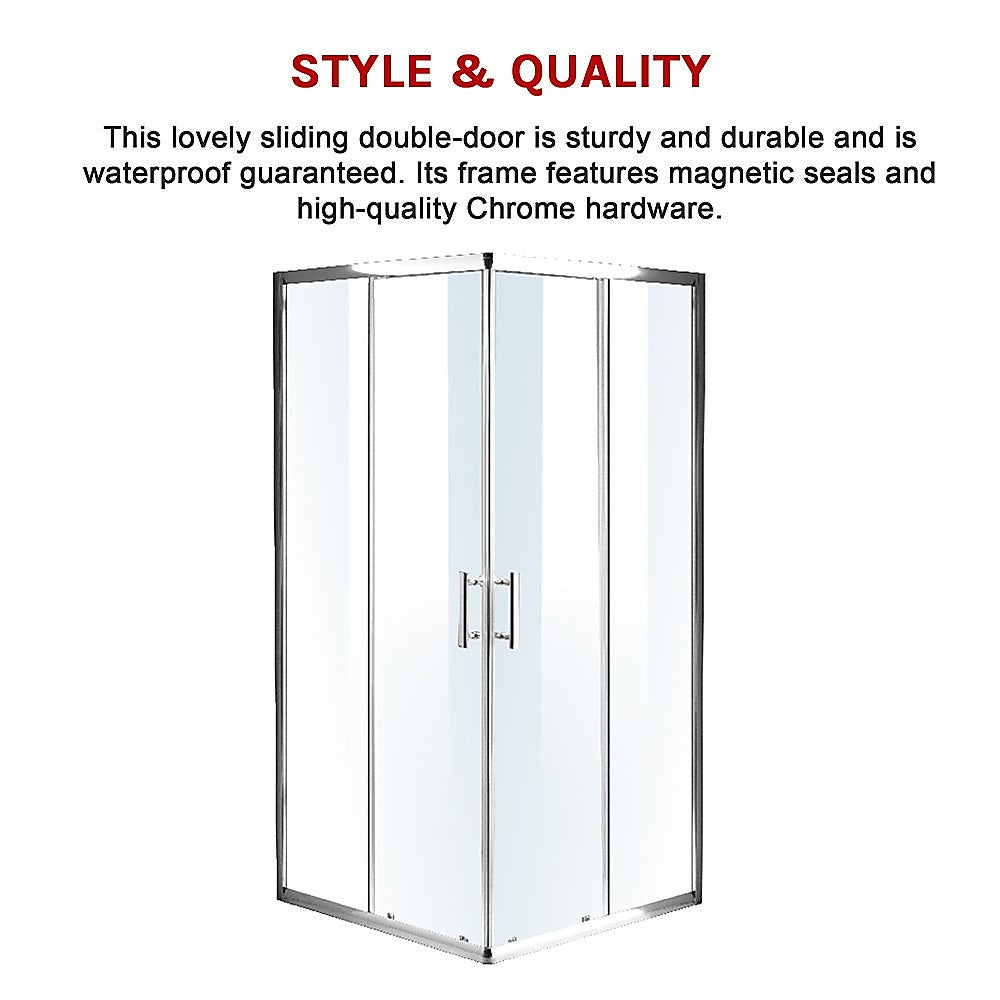 Della Francesca 1000 x 1200mm Sliding Door Shower Screen - Tempered Nano Safety Glass for Bathroom, Waterproof & Durable - Perfect for Modern Home, Hotel, and Spa Renovations