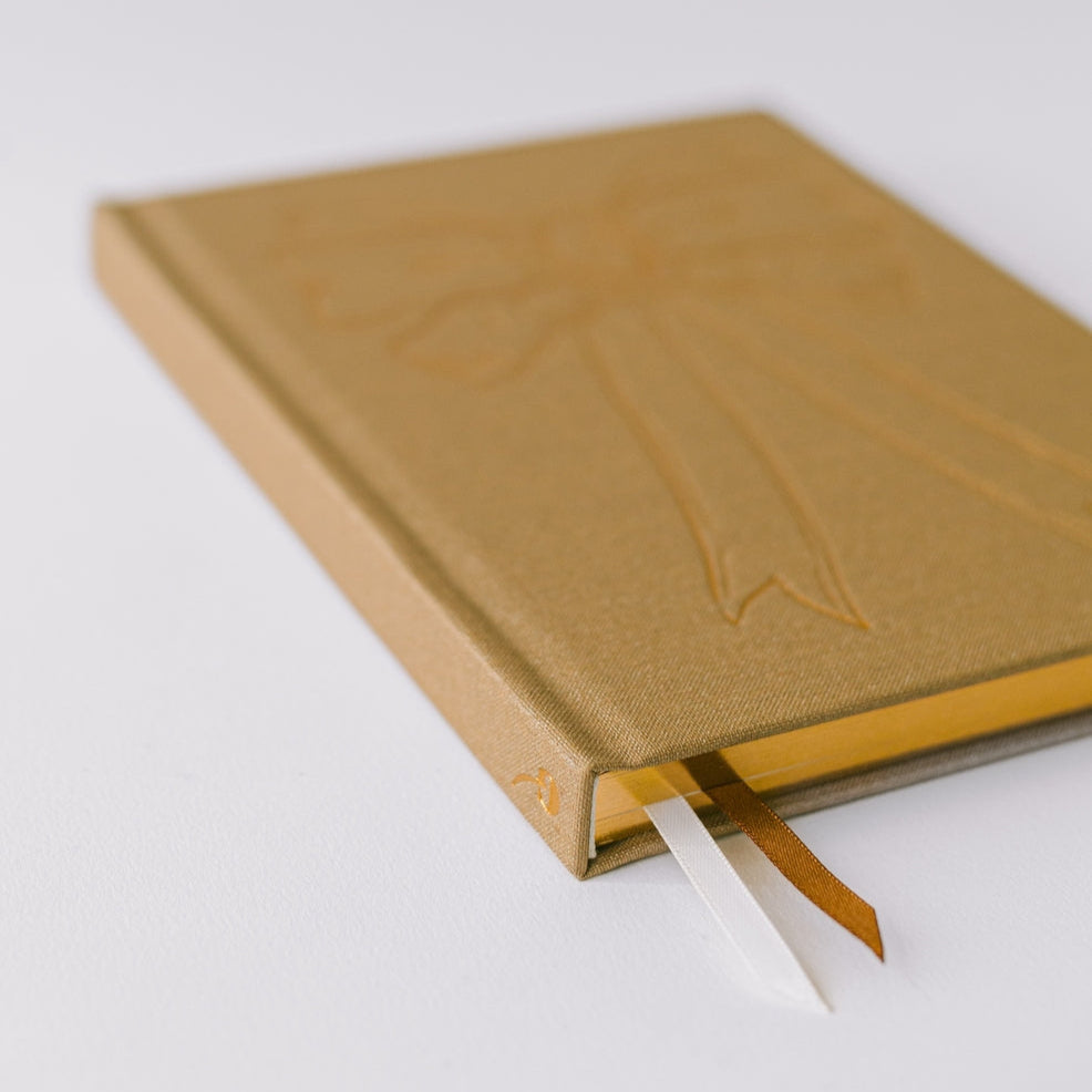 Premium Foil Bow Bookcloth Hardcover Notebook - Elegant Journal for Writing, Note Taking & Gift Giving - Perfect for School, Office & Travel