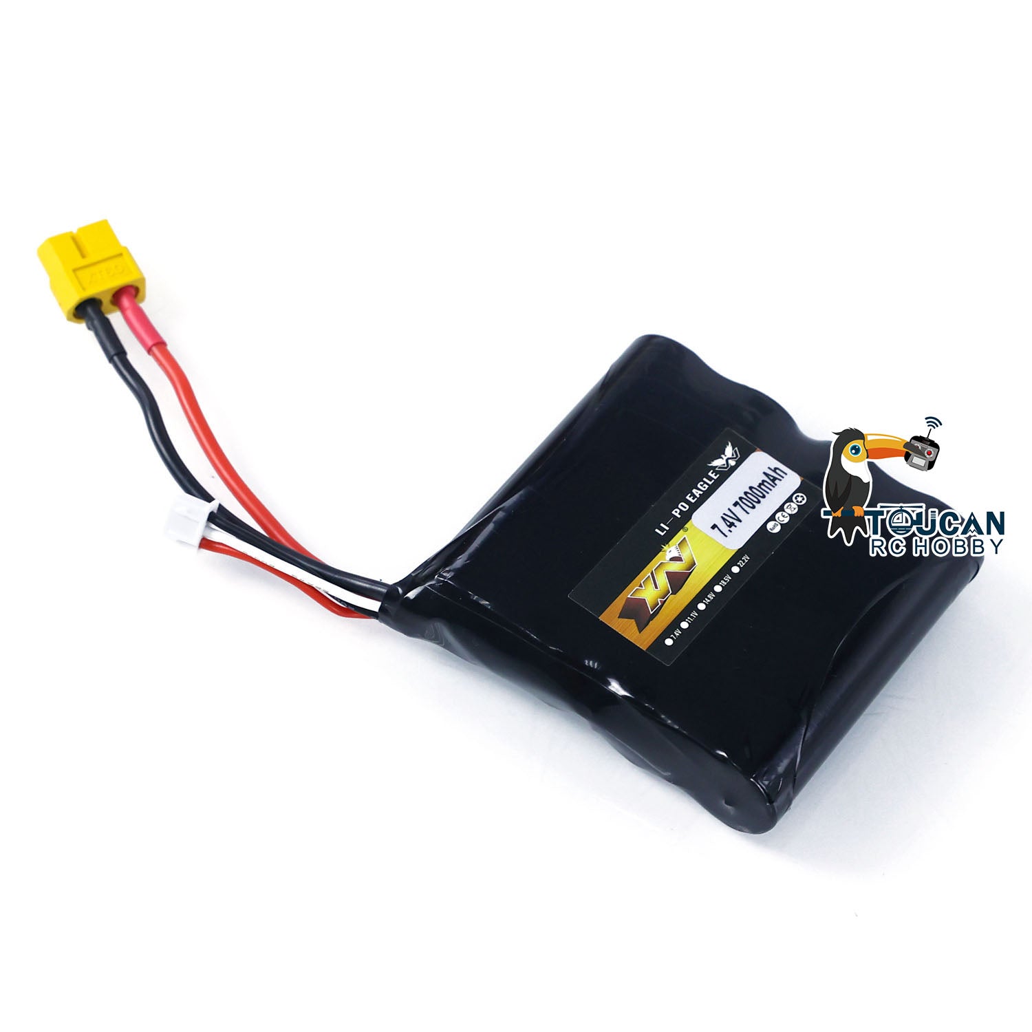 7.4V 7000mAh LiPo Battery for Henglong 1/16 RC Tank - High-Capacity Rechargeable Battery for IDF Merkava MK IV 3958 Military Vehicle - Perfect for DIY RC Tank Upgrades & Extended Playtime