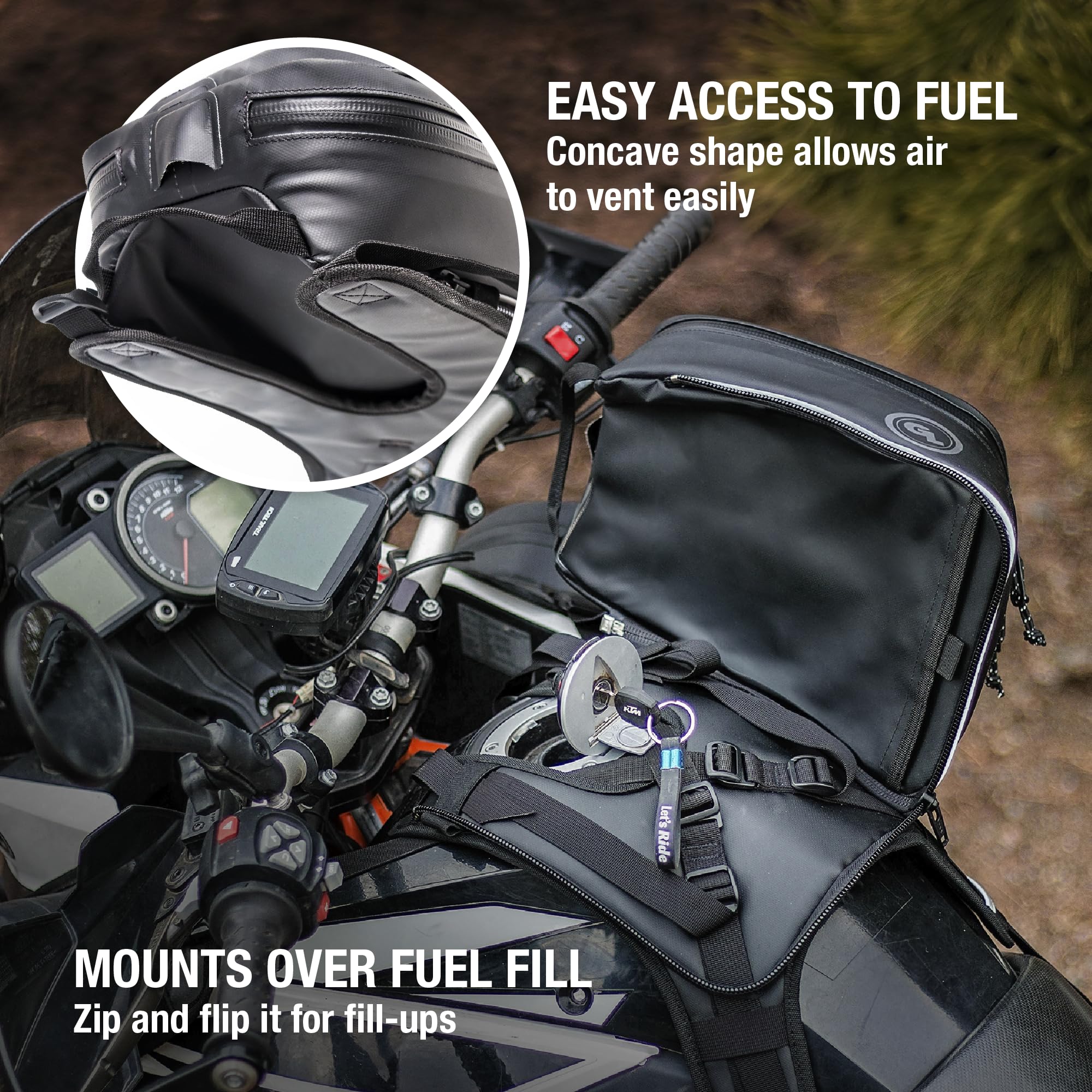 Giant Loop Diablo Waterproof Motorcycle Tank Bag - 6L Gray Dirt Bike & Adventure Accessory for Small Items | Fits Snow Bikes & Dual Sports | Perfect for Off-Road Riding & Long-Distance Travel