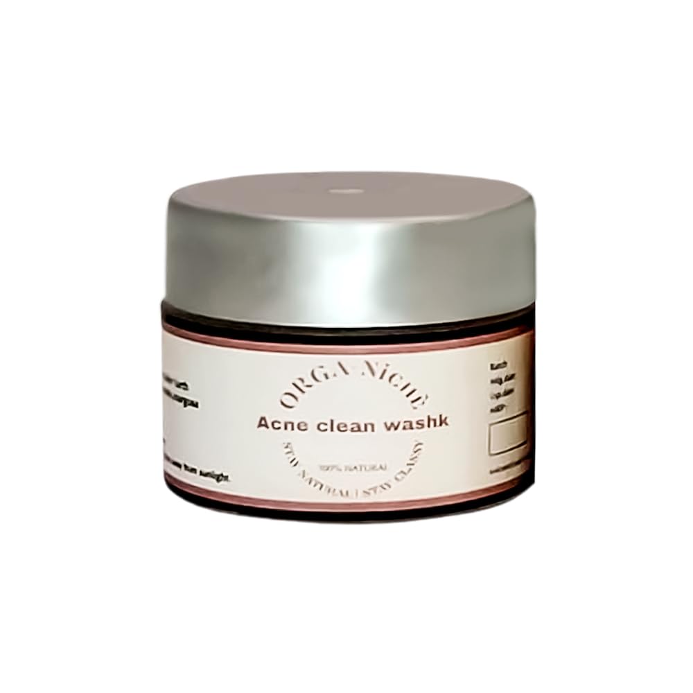 Orga-Niche Acne Clean Face Wash & Mask 2-in-1 for Glowing Smooth Skin | 50g Gentle Cleanser & Detox Mask for Oily & Sensitive Skin | Perfect for Daily Skincare Routine & Spa Night