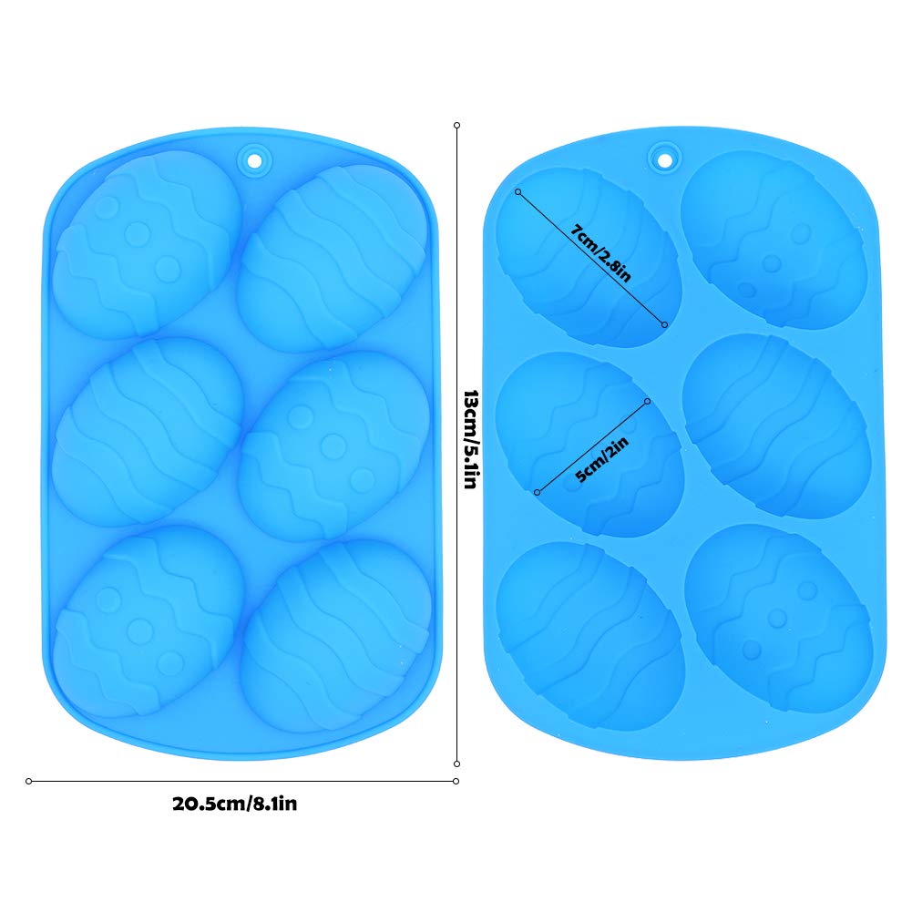 4 Pack Silicone Easter Egg Chocolate Molds - 6-Cavity Baking Molds for Chocolate, Cake, Jelly, Pudding & Handmade Soap (Small) - Perfect for Easter Baking, DIY Desserts & Holiday Treats