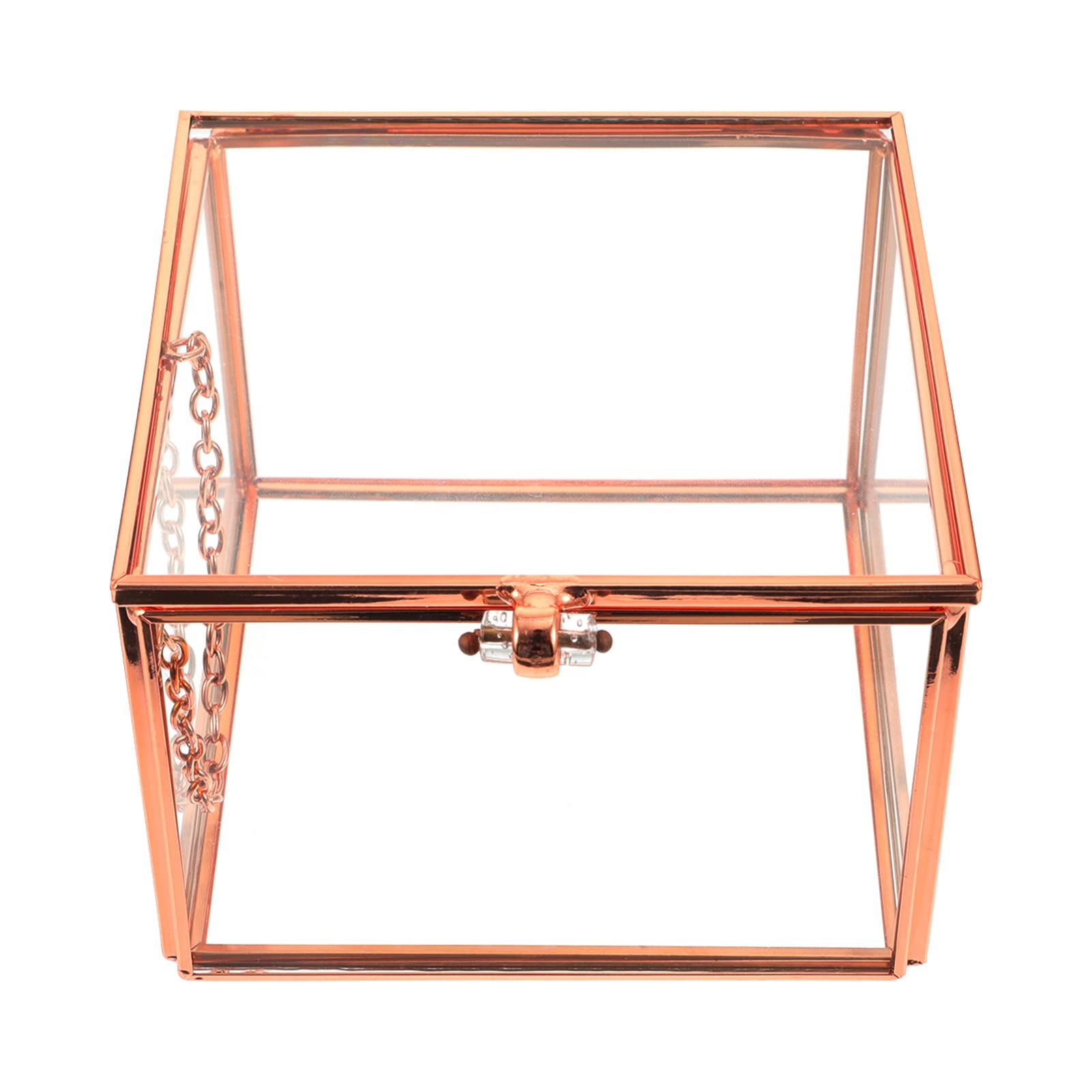 Luxury Glass Makeup Storage Box - Clear Cosmetic Jewelry Organizer with White Rose Design for Dressing Table | Perfect for Makeup, Jewelry & Craft Organization at Home or Salon