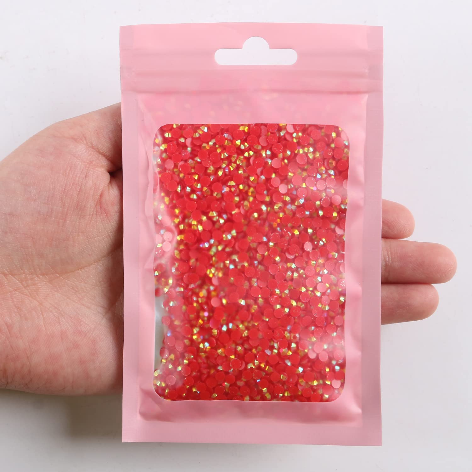 3000pcs 3mm 30g AB Color Flatback Rhinestones - Sparkling Resin Gems for DIY Crafts, Mugs, Bottles, Tumblers, Nail Art & Home Decor (Red AB 43) - Perfect for Adding Glam to Your Projects