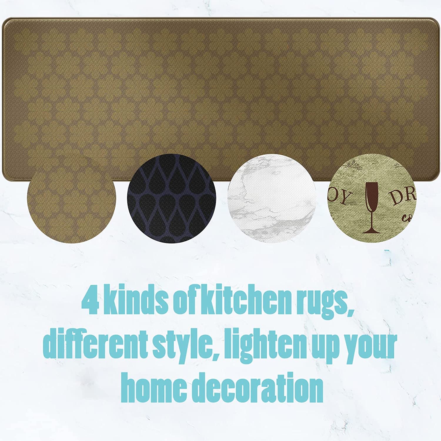 **Anti-Slip Kitchen Floor Mats Set of 2 – Cushioned Comfort Standing Mats for Home, Office & Sink – Non-Slip Kitchen Rugs for Fatigue Relief (Perfect for Cooking, Dishwashing & Long Standing Work)**