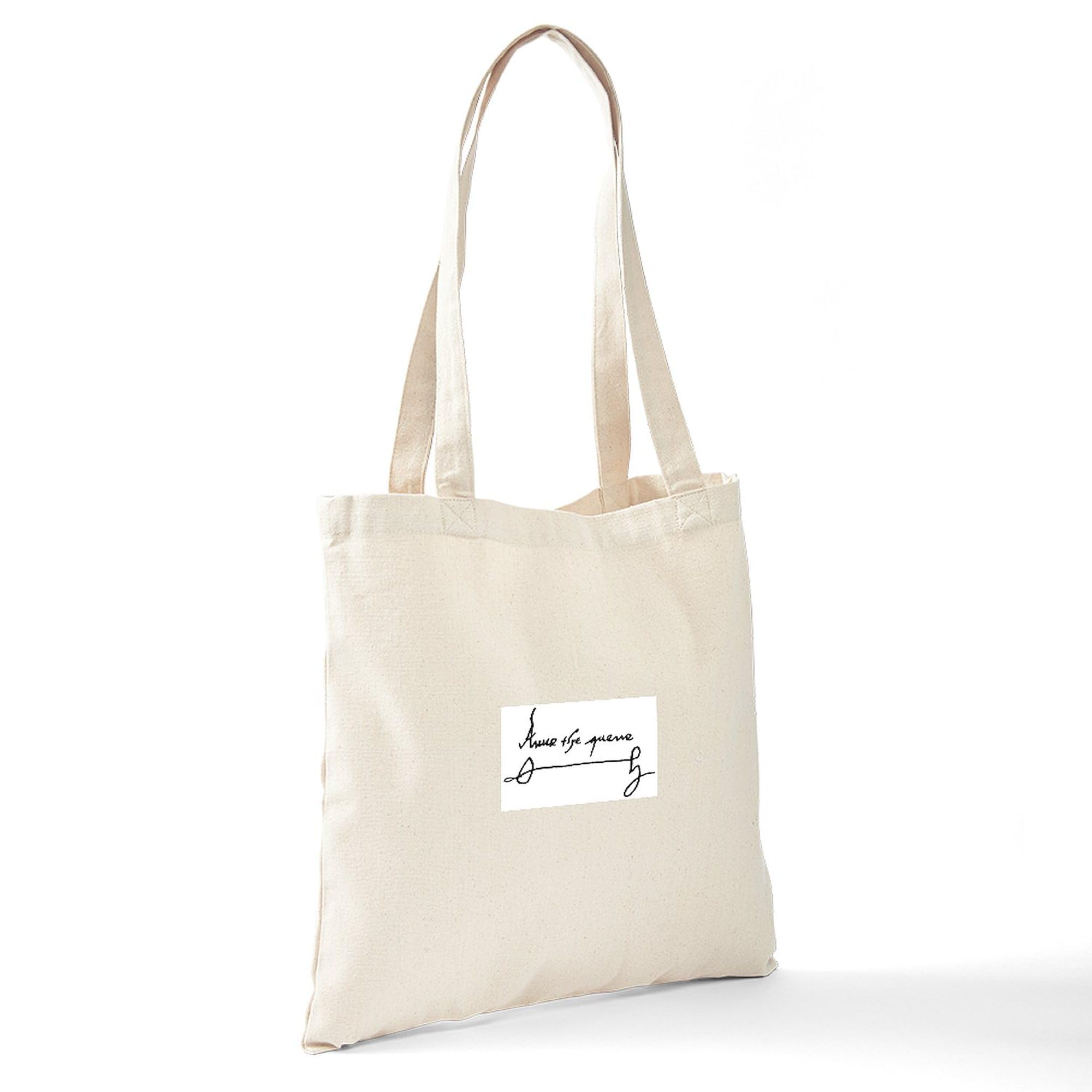 Anne Boleyn Signature Tote Bag - Natural Canvas Reusable Shopping Bag with Historical Design | Perfect for Groceries, Books & Renaissance Fairs