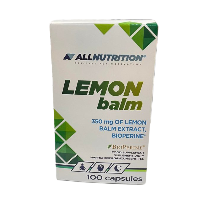 Allnutrition Lemon Balm Extract 350mg - 100 Capsules | Natural Stress Relief & Sleep Support Supplement | Vegan, Non-GMO | Perfect for Relaxation & Anxiety Relief