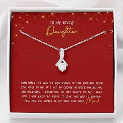 Custom Love Knot Necklace for Daughter - Mom's Gift with Card & Box - Perfect for Birthdays & Anniversaries