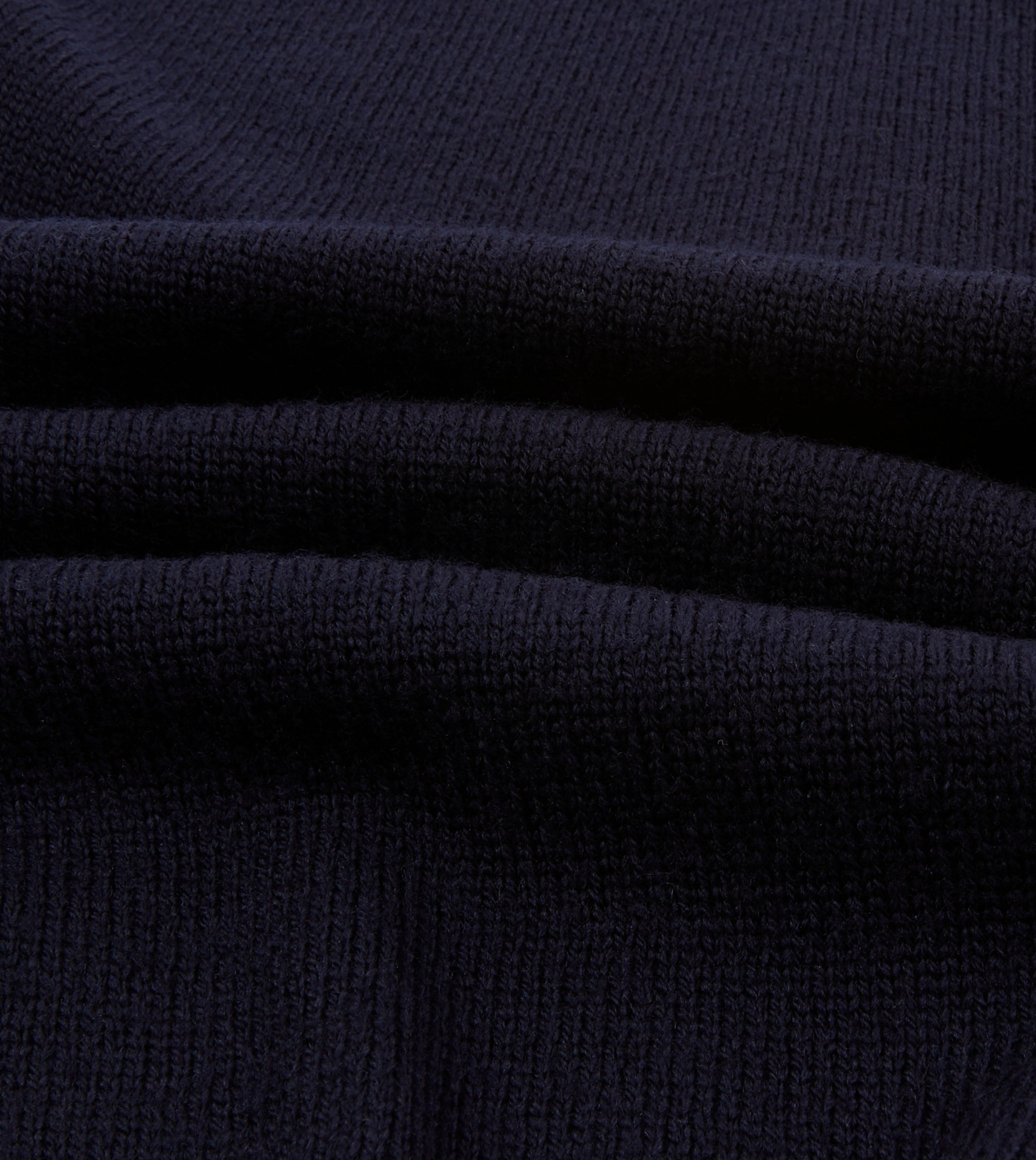 Premium Navy Blue Merino Wool Knitted Polo Shirt for Men - Soft Breathable Business Casual Wear for Office & Outdoor Activities
