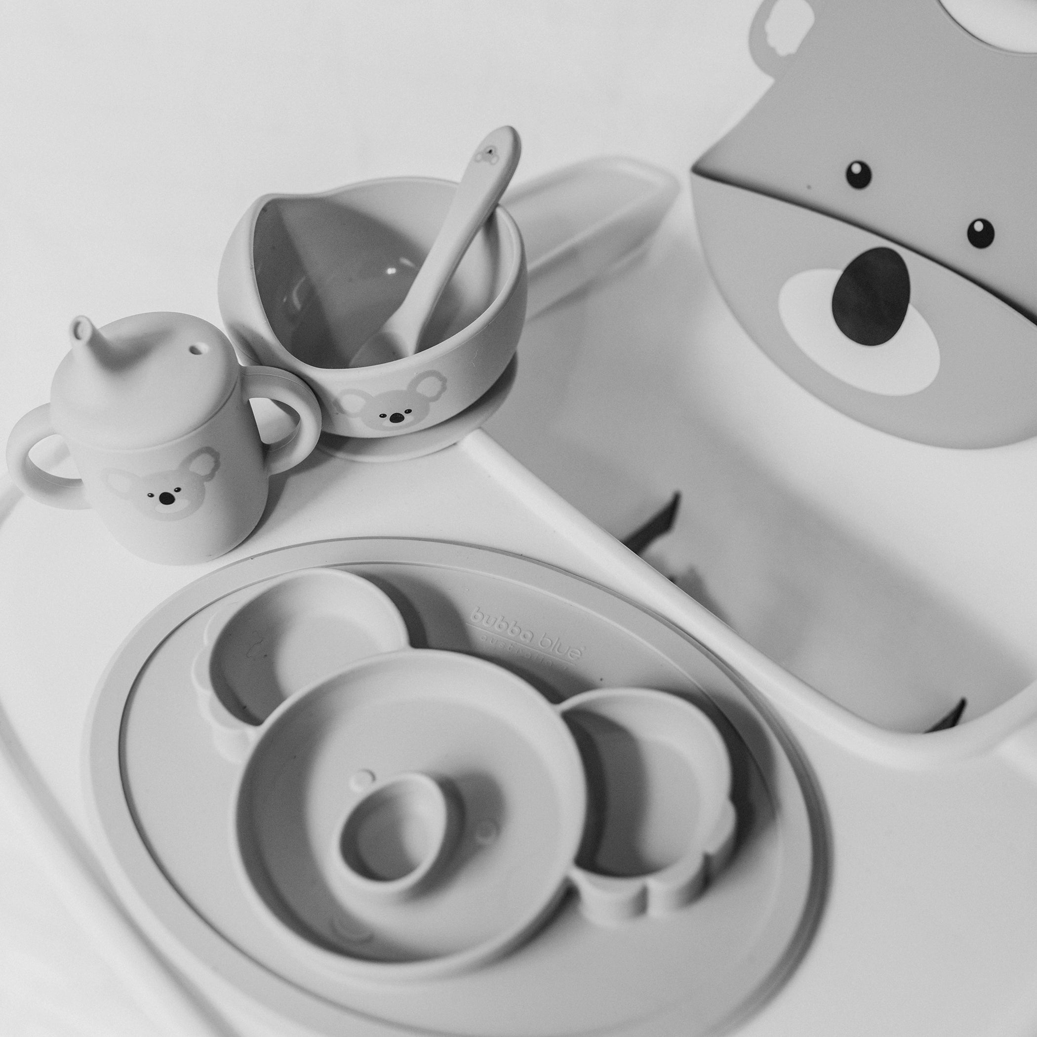 Aussie Animals 'Koala' 5-Piece Silicone Feeding Set - Perfect Baby Shower Gift for New Parents | BPA-Free, Dishwasher Safe Baby Utensils for Easy Mealtime
