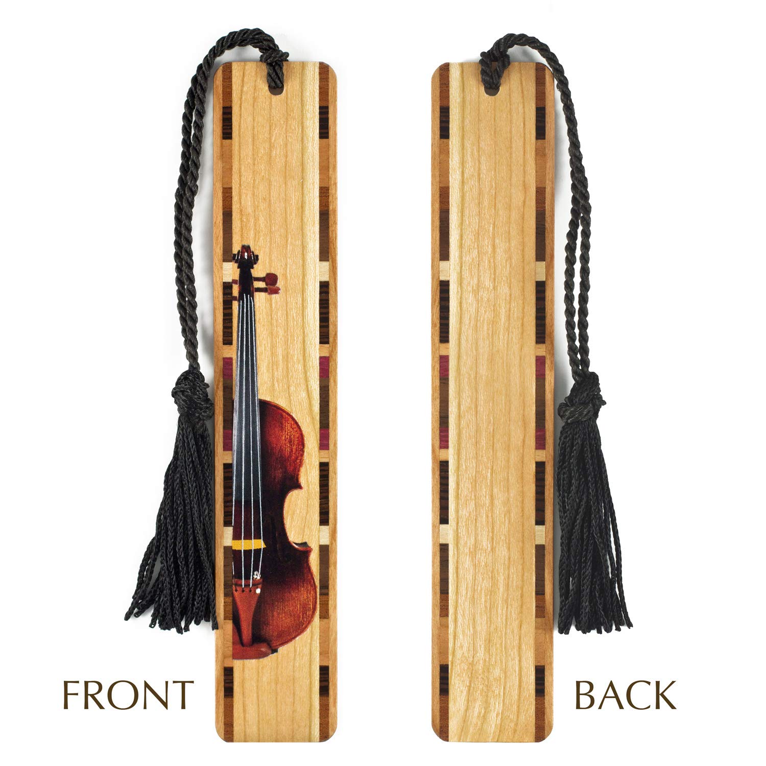 Handmade Wooden Violin Fiddle Bookmark - Personalized Musical Gift for Violin Players - USA Made - Perfect for Music Lovers, Bookworms & Violin Teachers