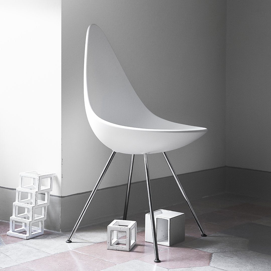 Drop Chair Plastic - Modern Lightweight Indoor/Outdoor Stackable Chair for Home, Office, and Patio Use