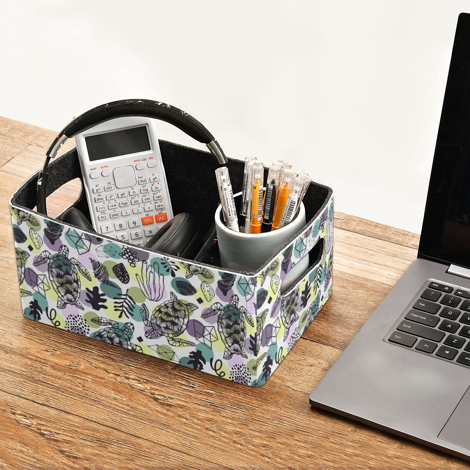 Collapsible Turtle Conch Shell Felt Storage Basket - Foldable Organizer Bin for Toys, Gifts & Home Decor | Perfect for Nursery, Closet & Shelf Organization
