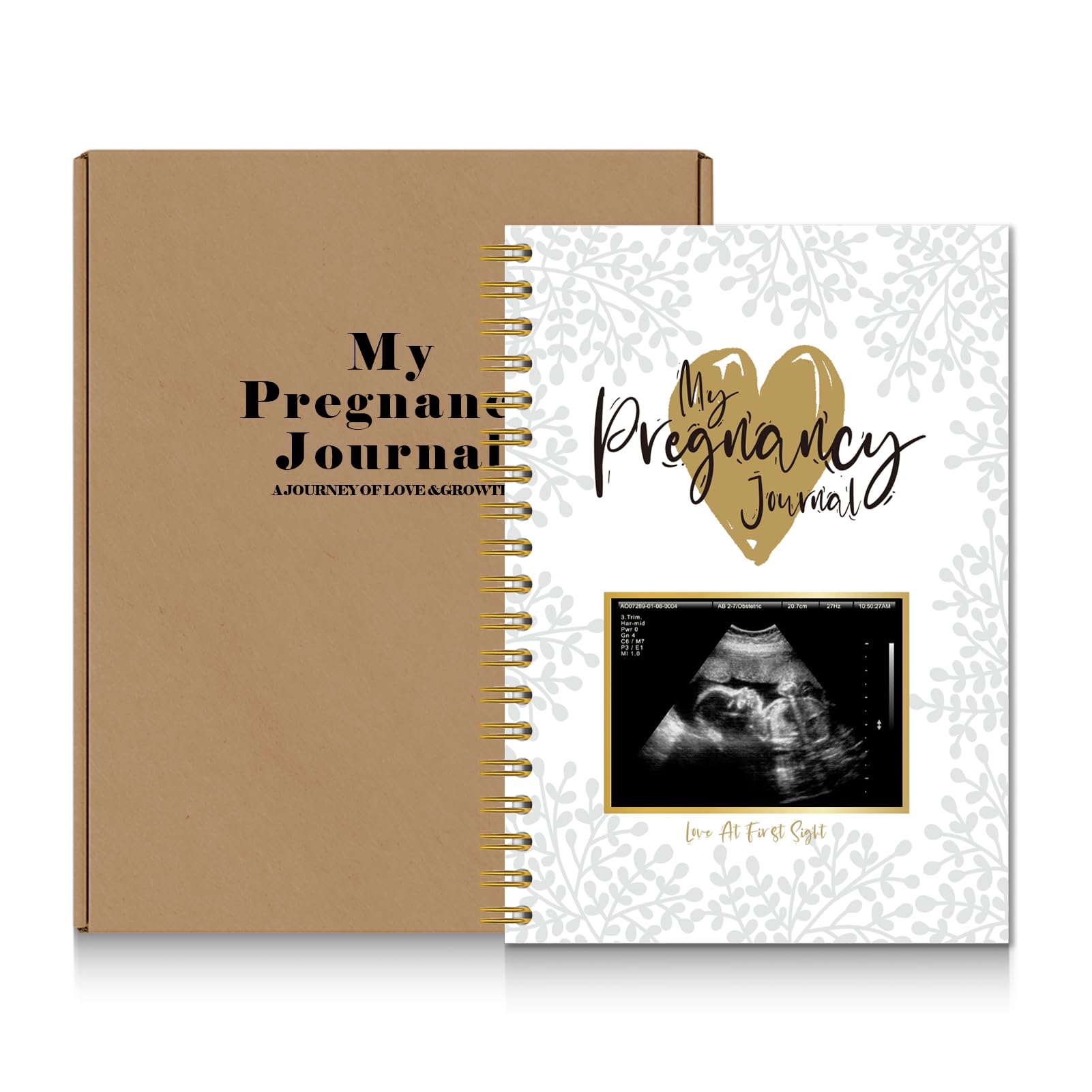Pregnancy Journal Memory Book - 82 Pages Hardcover Pregnancy Planner & Baby Keepsake Diary for First-Time Moms | Track Baby Growth, Record Ultrasound Photos & Cherish Special Moments (Heart Design)