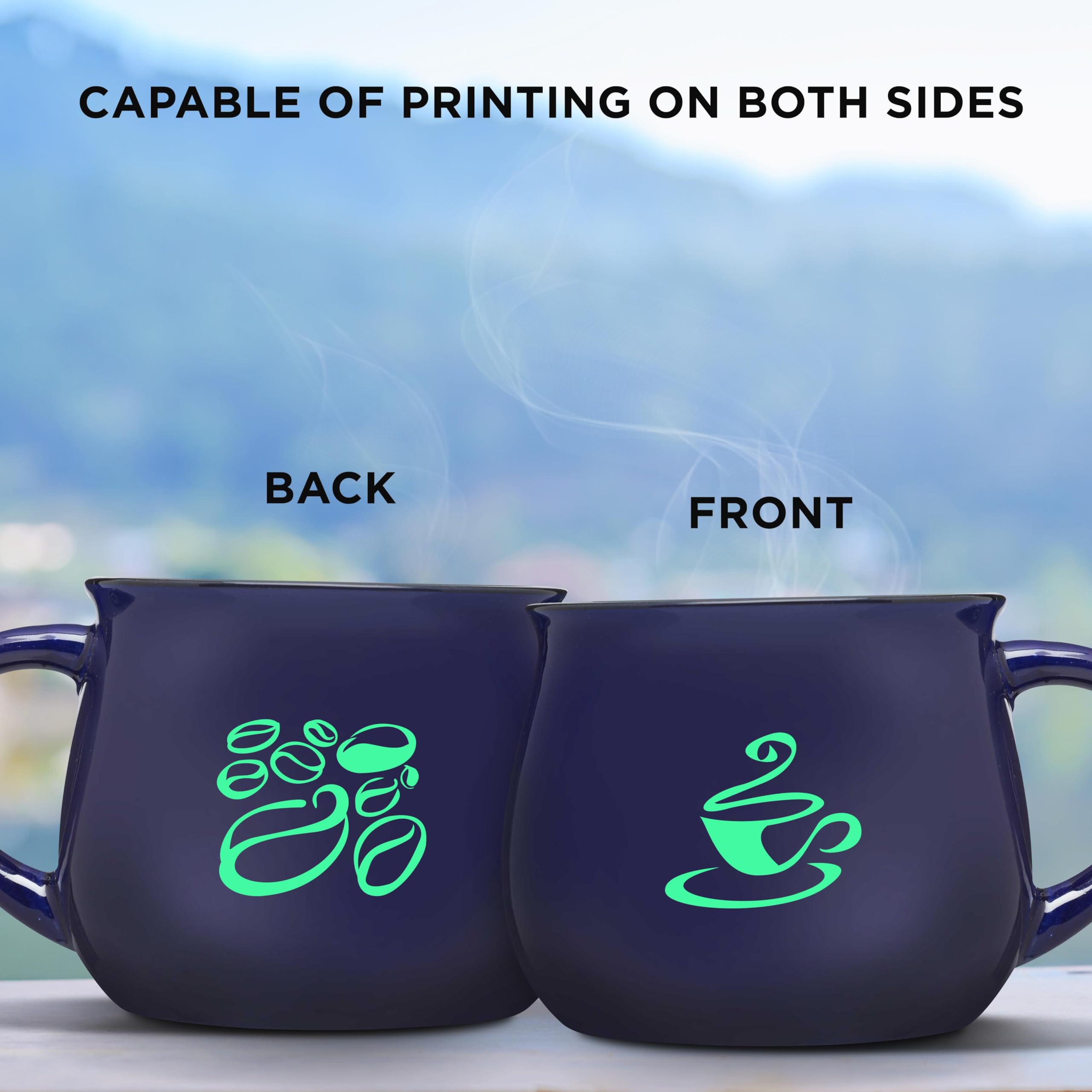 Custom Glazed Campfire Coffee Mugs 12 oz Set of 50 - Personalized Bulk Coffee Cups for Camping, Picnics & Outdoor Adventures - Durable Cobalt Blue Ceramic Mugs for Coffee, Tea, Hot Chocolate & Beverages - Perfect for Restaurants, Cafes & Corporate Gifts