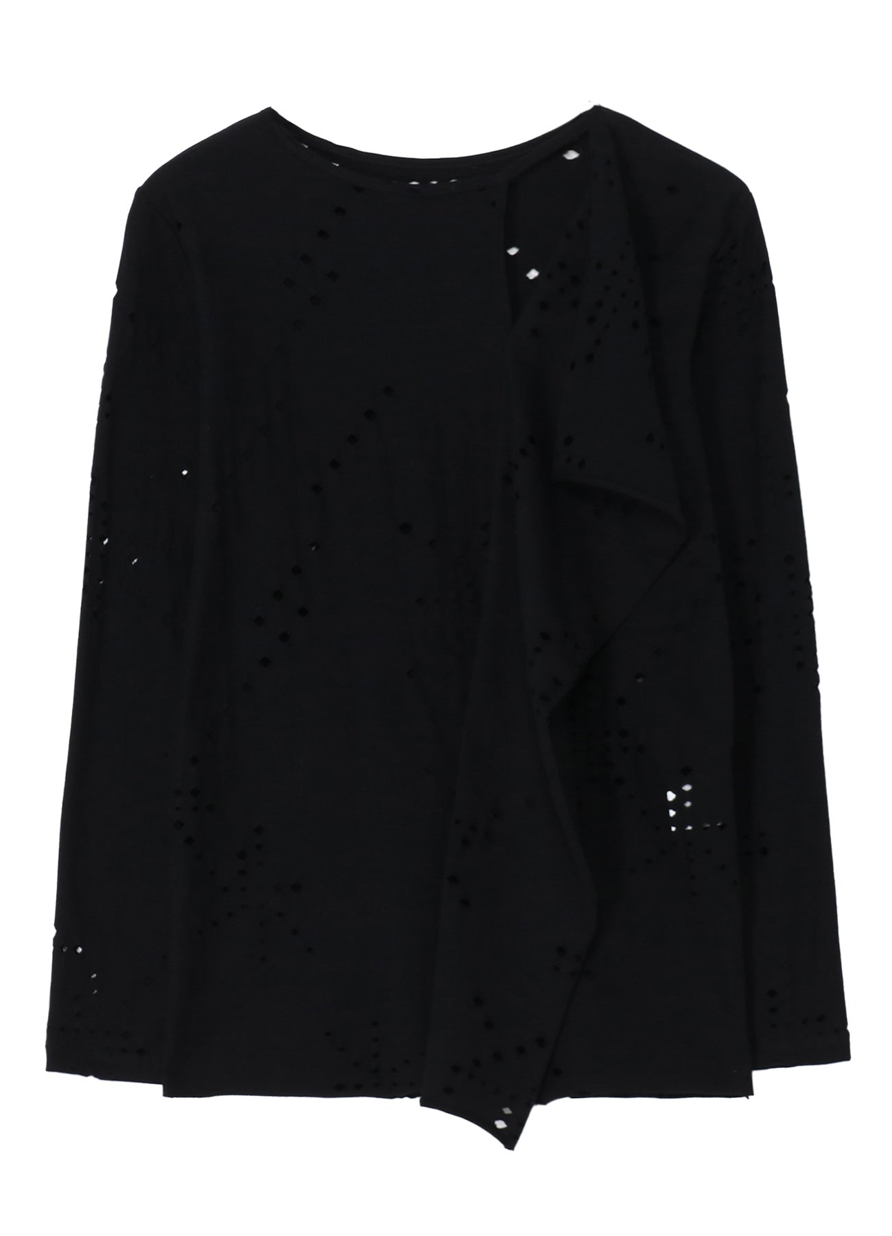 Breathable Cotton Jersey Long Sleeve T-Shirt with Unique Hole Design - Perfect for Casual Wear, Layering & Everyday Comfort