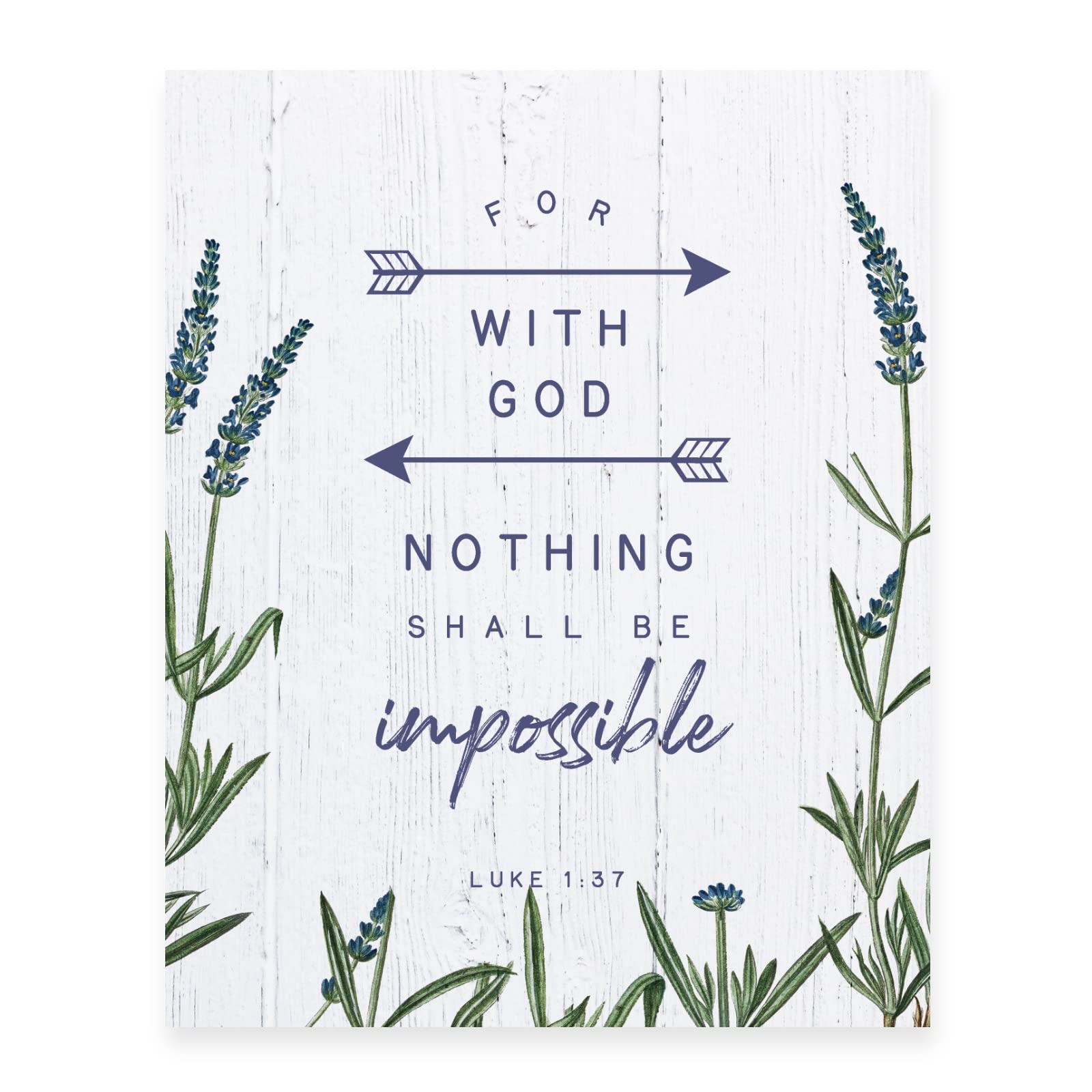Religious Wall Art Print - Bible Verse Luke 1:37 (8