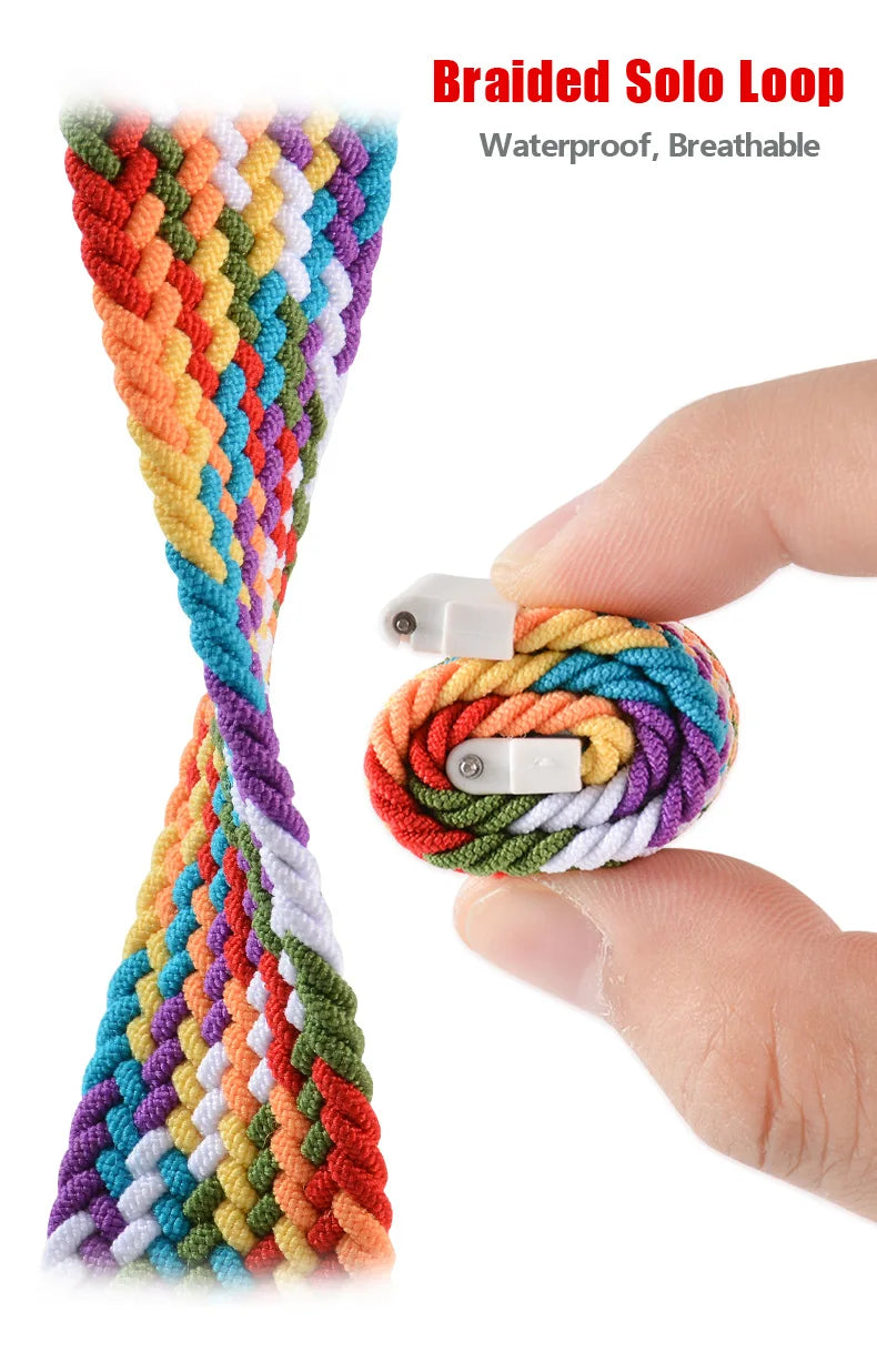 Stretchy Braided Solo Loop Bands for Samsung Galaxy Watch Ultra - Comfortable & Adjustable Replacement Watch Straps for Workouts, Running & Everyday Wear