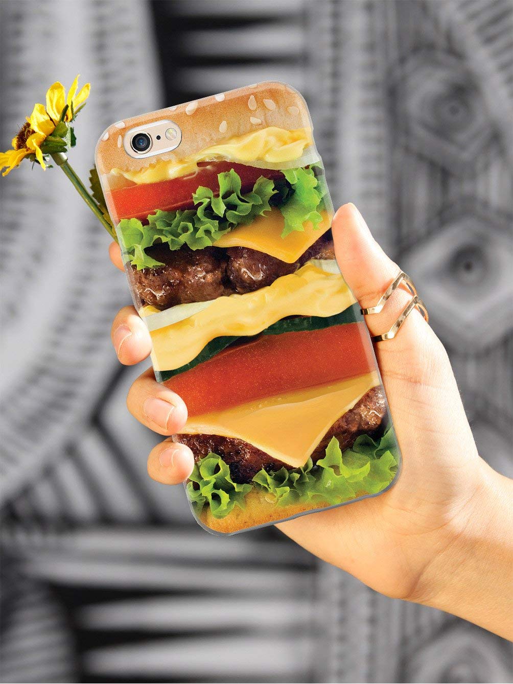 **Inspired Cases - Premium 3D Textured Protective Phone Case for Samsung Galaxy S9 - Cheeseburger Design - Shockproof & Slim Fit - Perfect for Daily Use, Travel & Outdoor Activities**