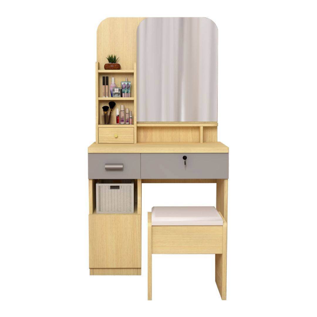 Eldora Vanity Dressing Table with Mirror and Stool - Elegant Makeup Desk for Bedroom, Bathroom & Salon - Perfect for Makeup, Skincare & Hair Styling