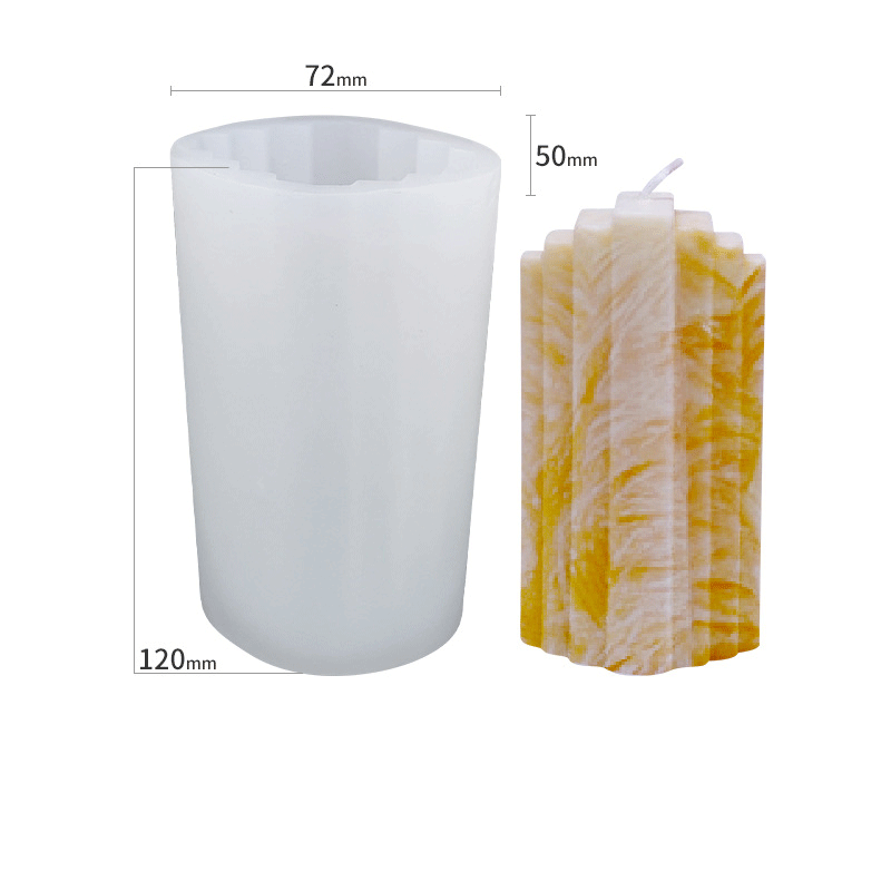 Premium Stripped Pillar Silicone Candle Mold - 120mm Height for DIY Candle Making, Home Decor, Wedding & Party Centerpieces