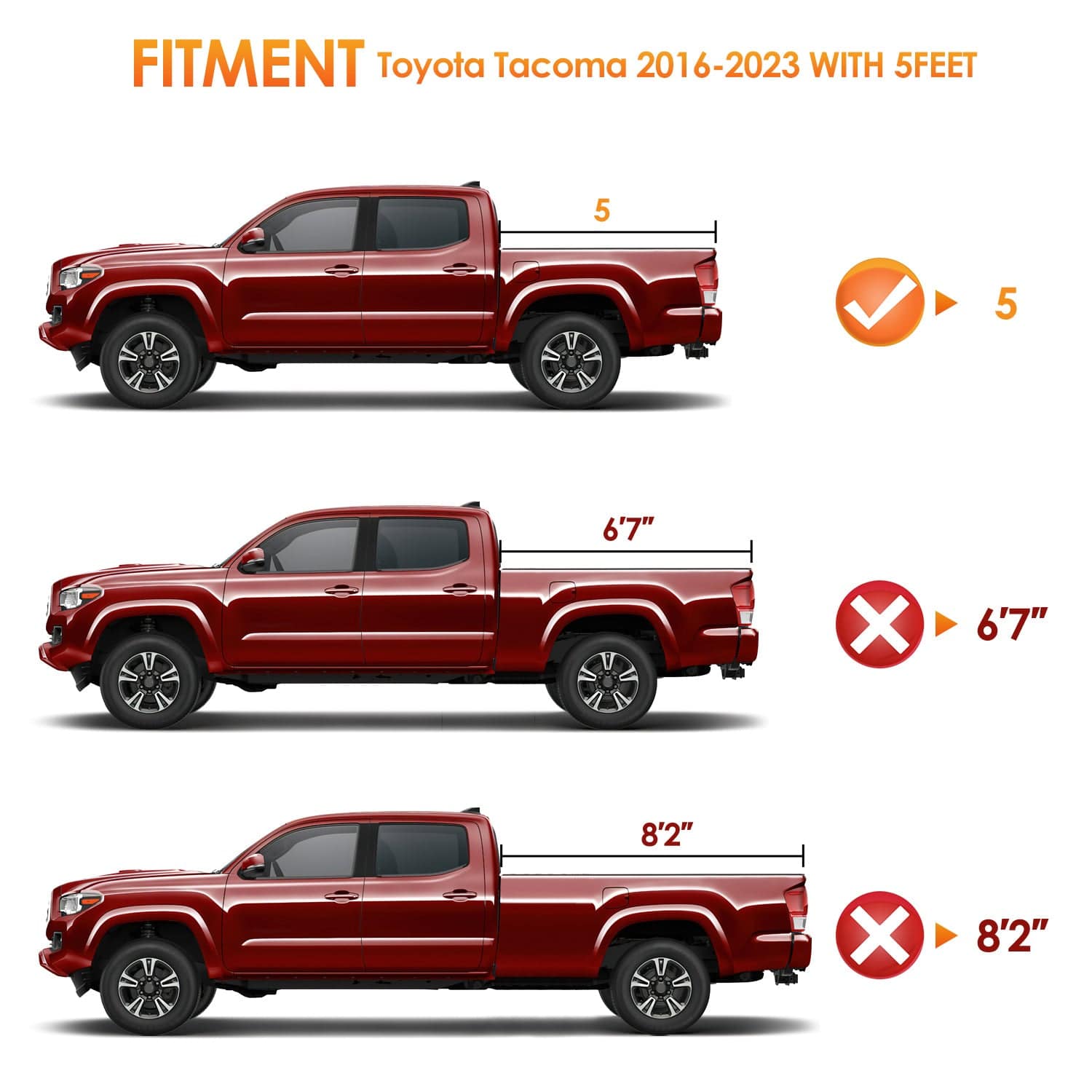 6ft Soft Roll Up Truck Bed Cover for Toyota Tacoma 2016-2024 | Waterproof Tonneau Cover | Easy Installation & Secure Fit | Perfect for Camping, Hauling & Outdoor Adventures
