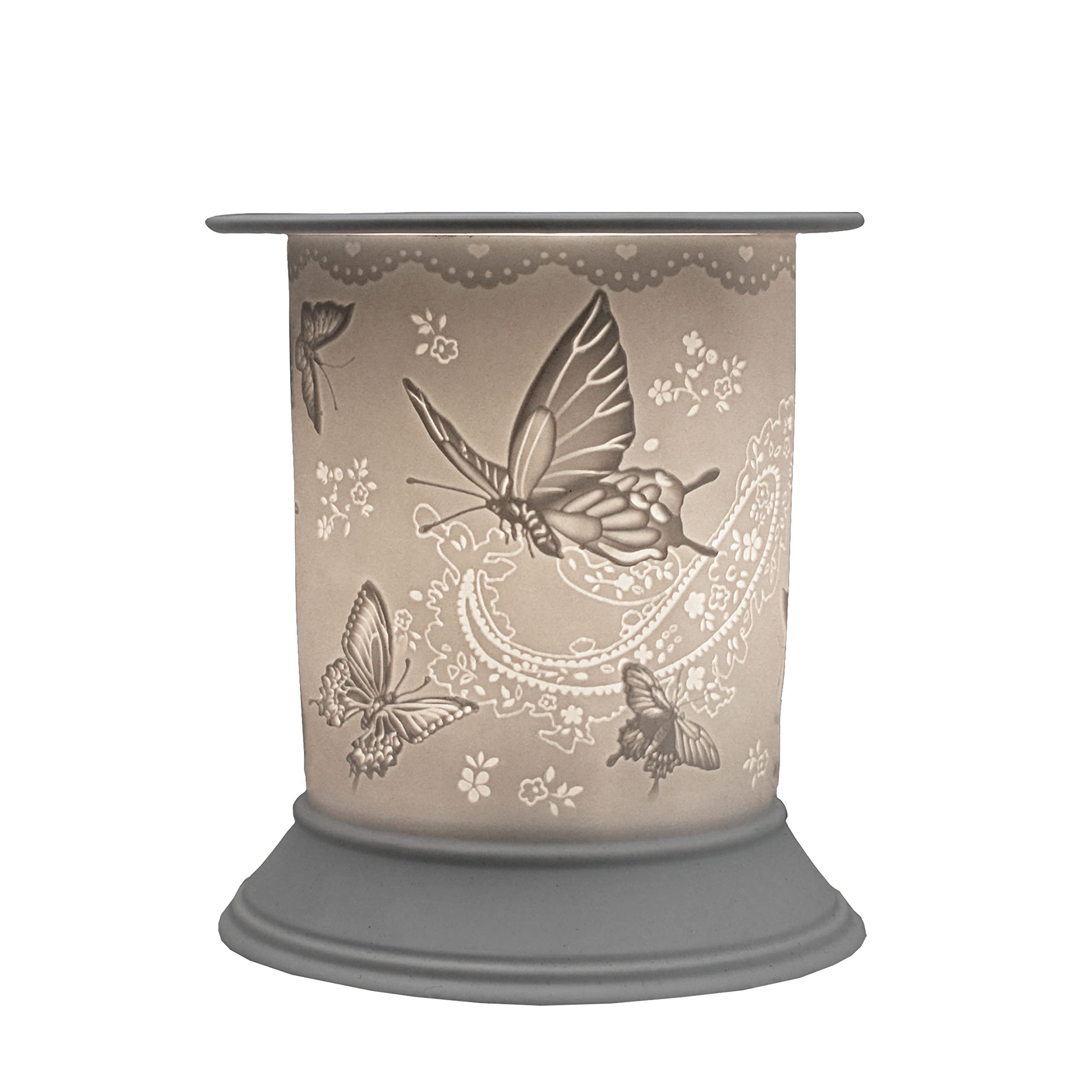 Electric Wax Warmer with Porcelain Cello Design & Silk Wings - Perfect for Aromatherapy, Home Decor, and Relaxation Spaces